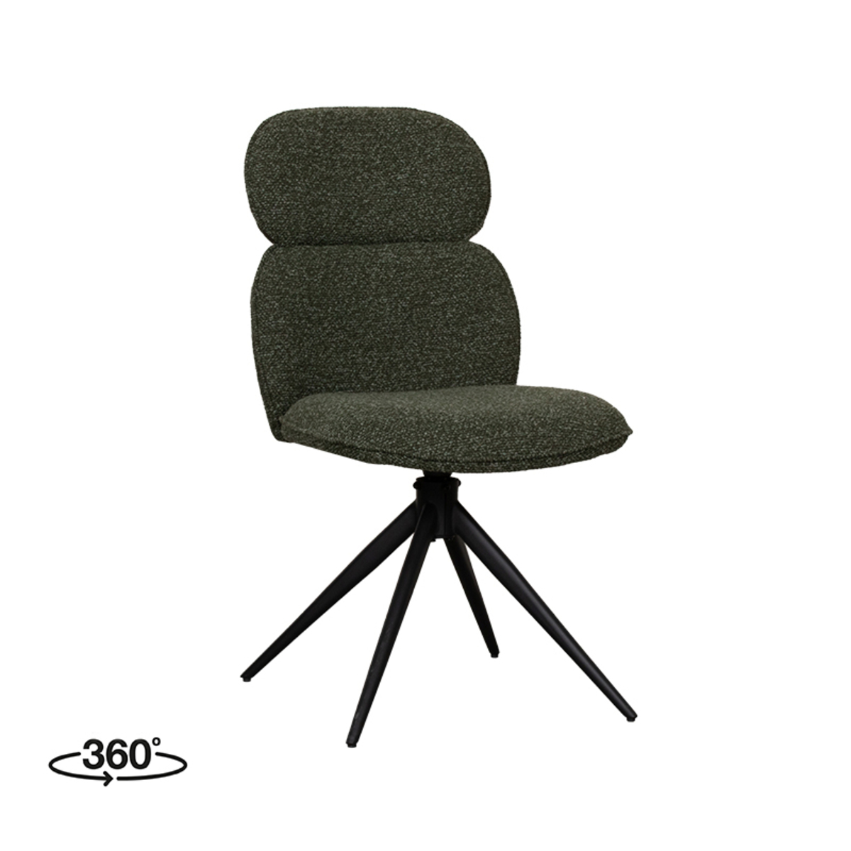 LABEL51 Eetkamerstoel Finn - Forest - Boucle - Black Frame