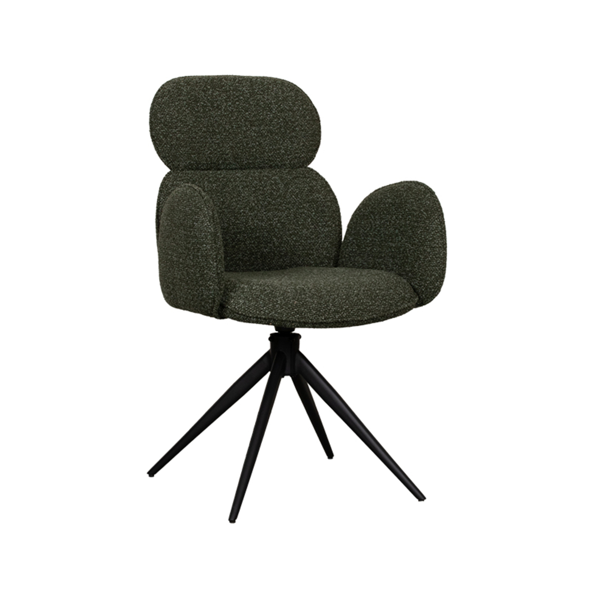 LABEL51 Eetkamerstoel Vidar - Forest - Boucle - Black Frame