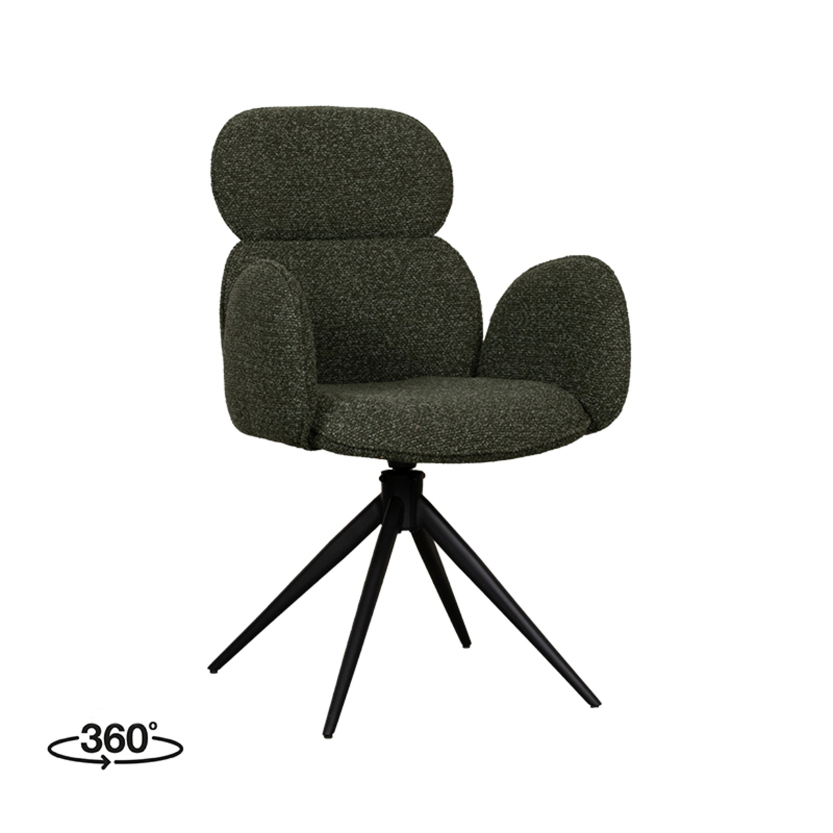LABEL51 Eetkamerstoel Vidar - Forest - Boucle - Black Frame