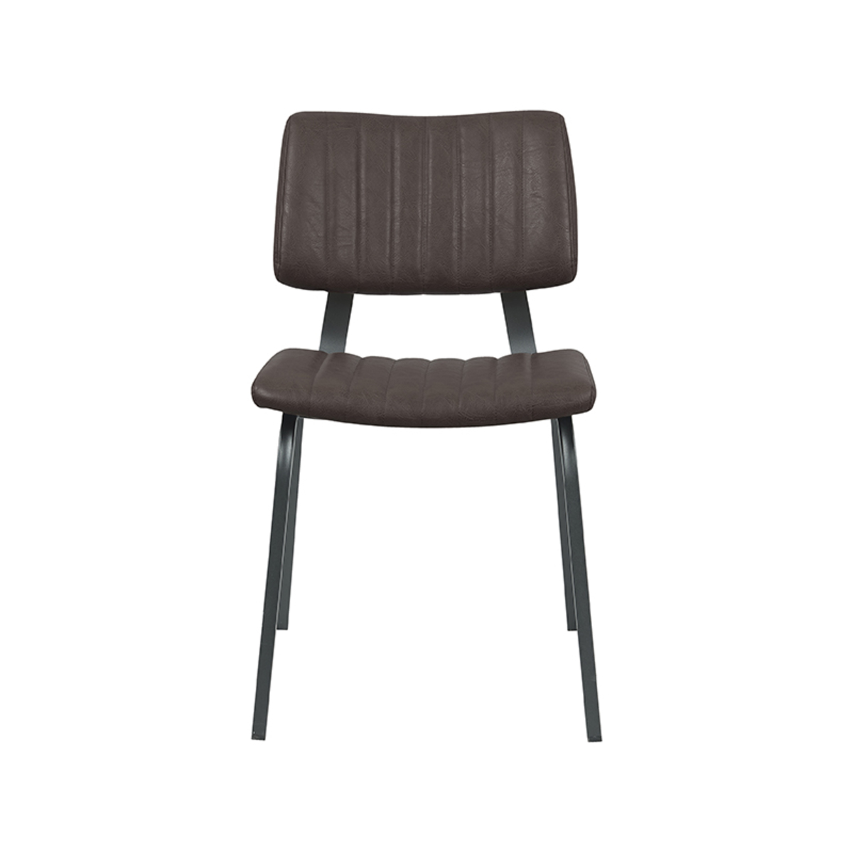 LABEL51 Eetkamerstoel Gusto - Donkerbruin - PU-Leder - Black Frame