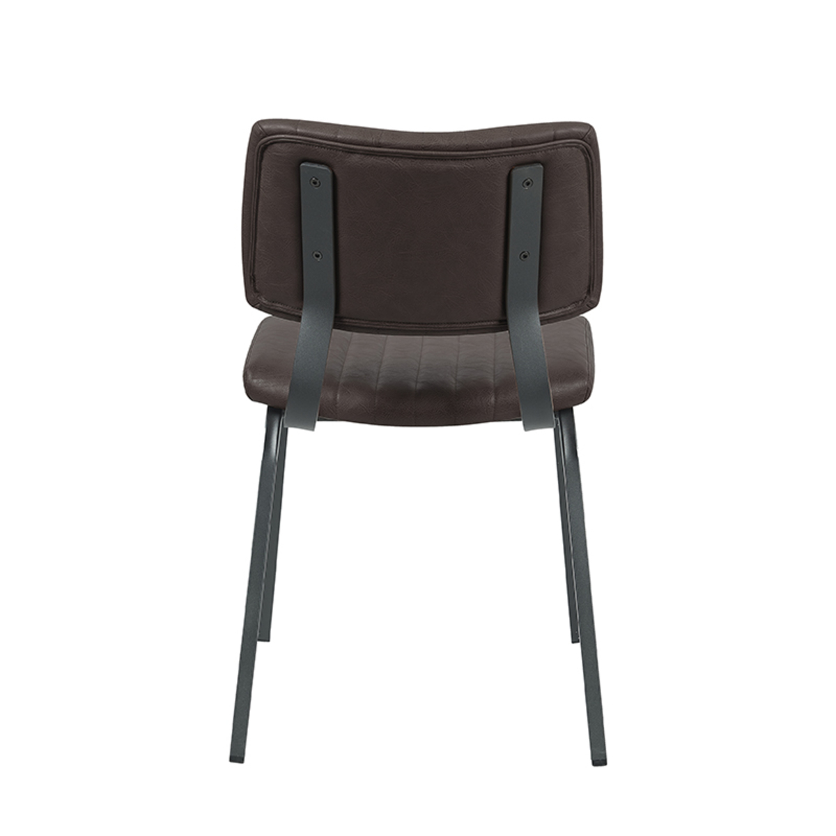 LABEL51 Eetkamerstoel Gusto - Donkerbruin - PU-Leder - Black Frame