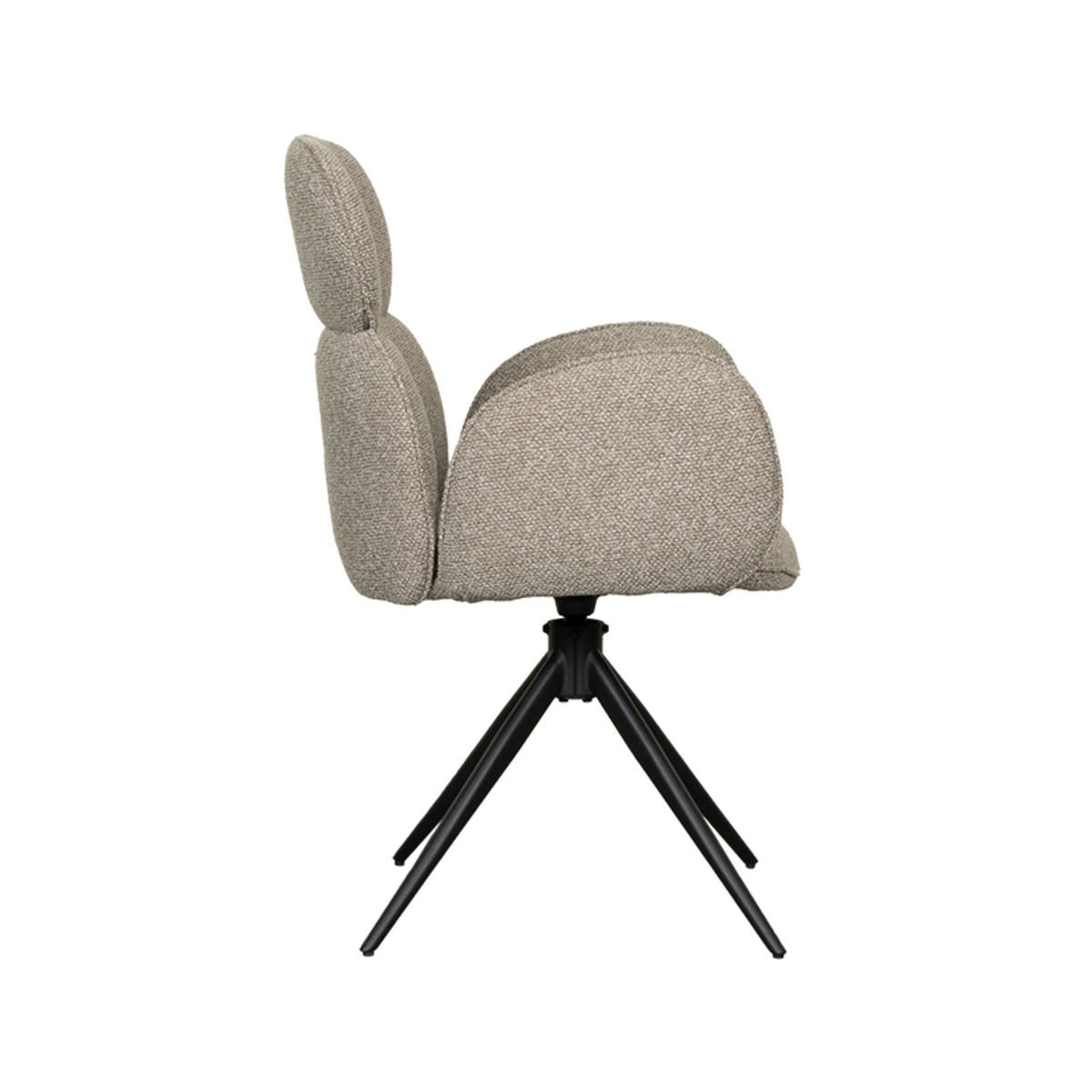 LABEL51 Eetkamerstoel Vidar - Naturel - Boucle - Black Frame