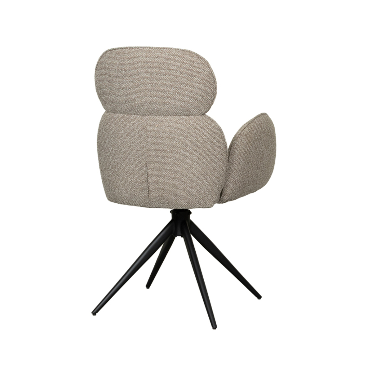 LABEL51 Eetkamerstoel Vidar - Naturel - Boucle - Black Frame