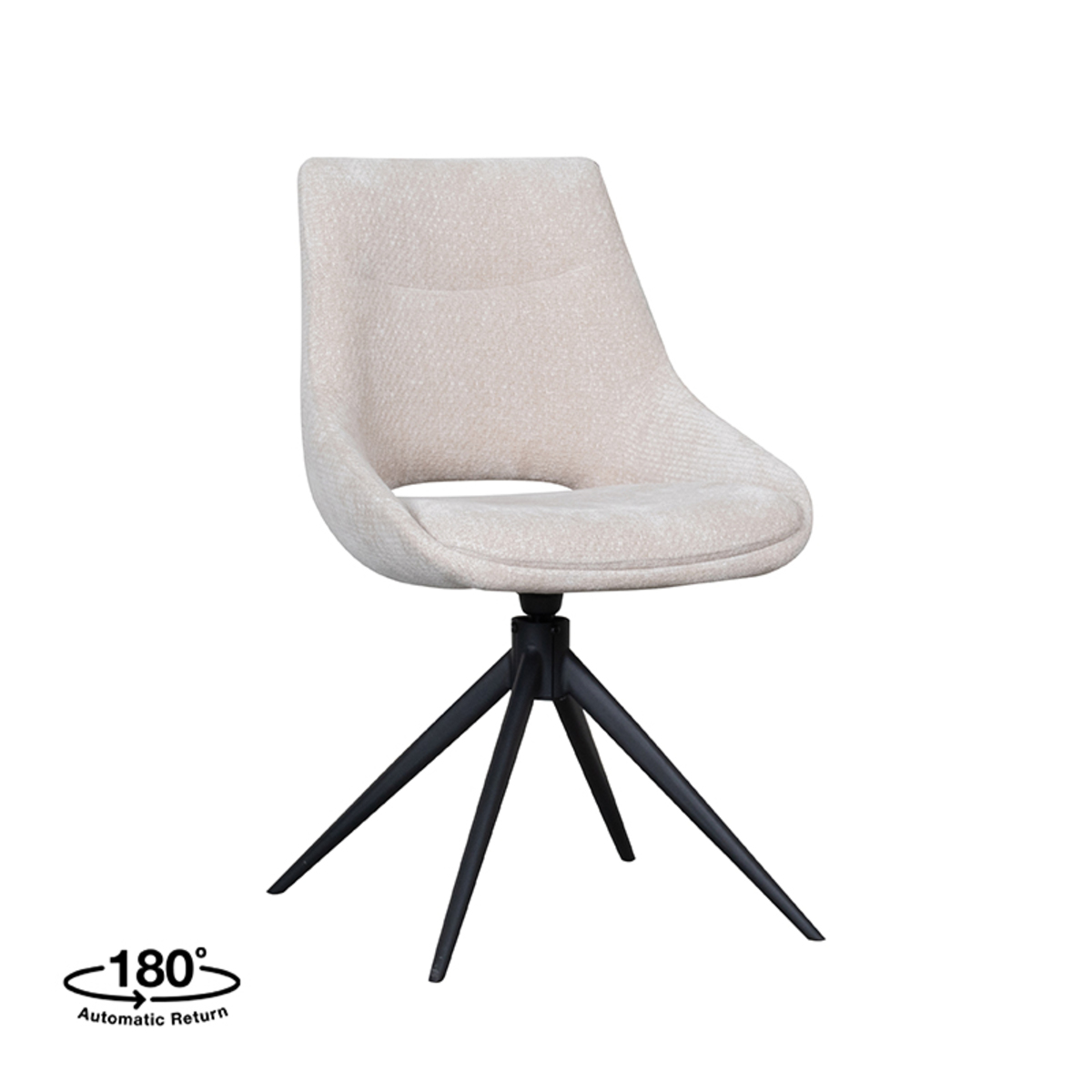 LABEL51 Eetkamerstoel Marlow - Naturel - Elite - Black Frame