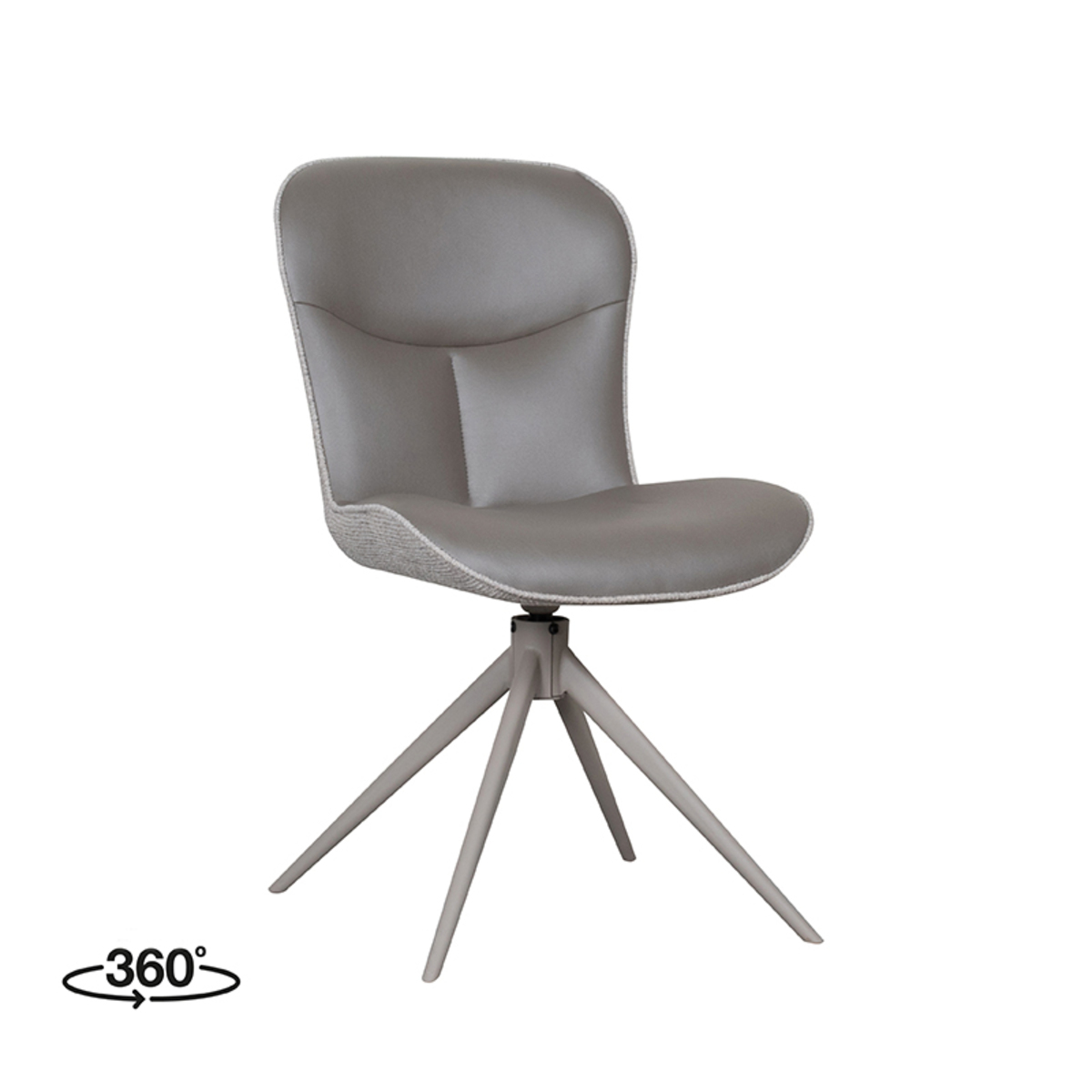LABEL51 Eetkamerstoel Thorben - Forest - Microfiber - Taupe Frame