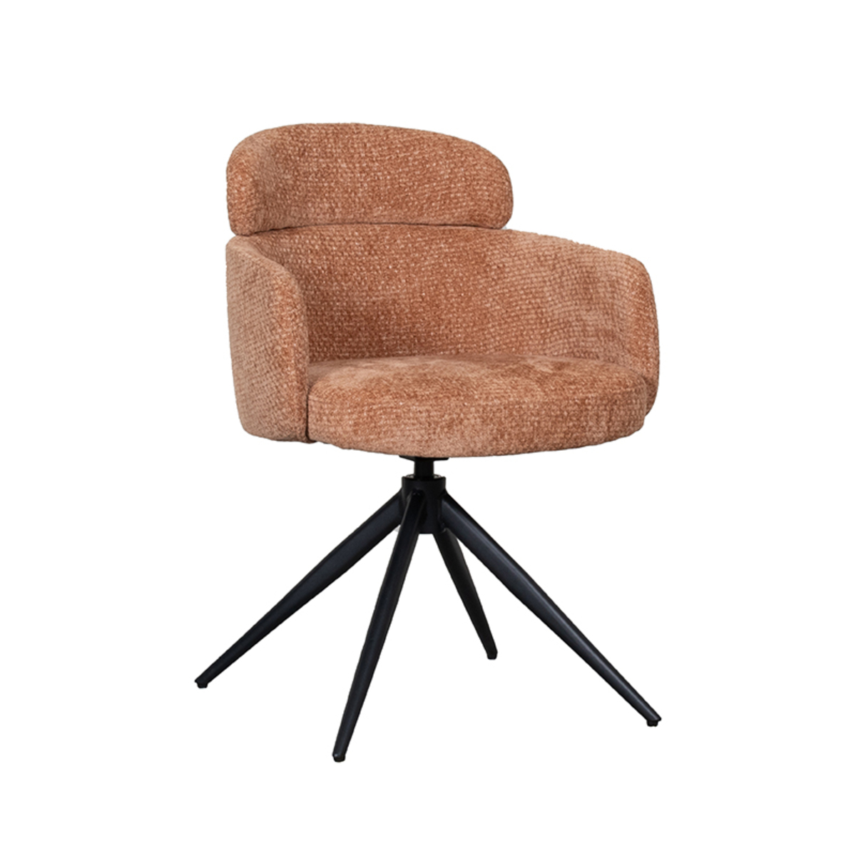 LABEL51 Eetkamerstoel Levi - Cognac - Elite - Black Frame