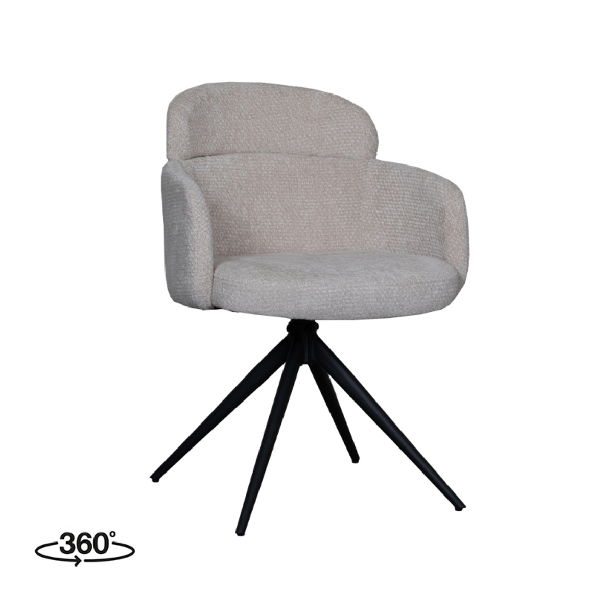 LABEL51 Eetkamerstoel Levi - Naturel - Elite - Black Frame
