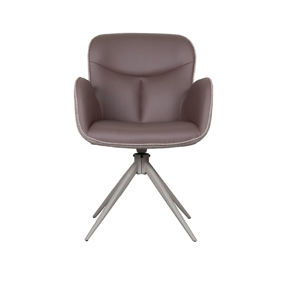 LABEL51 Eetkamerstoel Lasse - Bruin - Microfiber - Taupe Frame