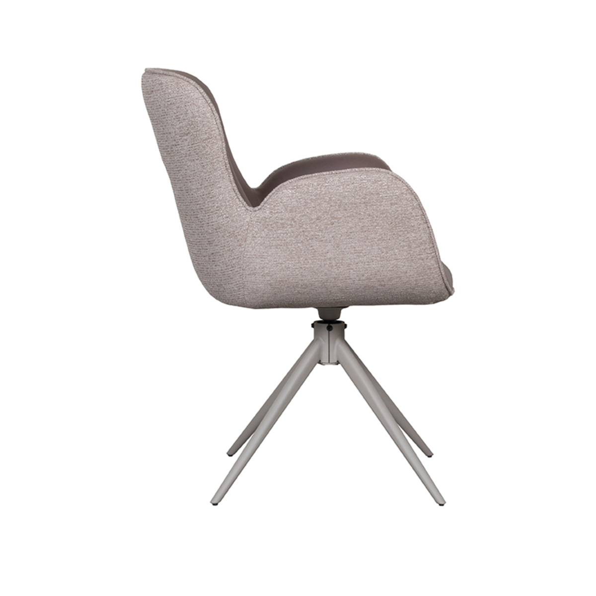 LABEL51 Eetkamerstoel Lasse - Bruin - Microfiber - Taupe Frame