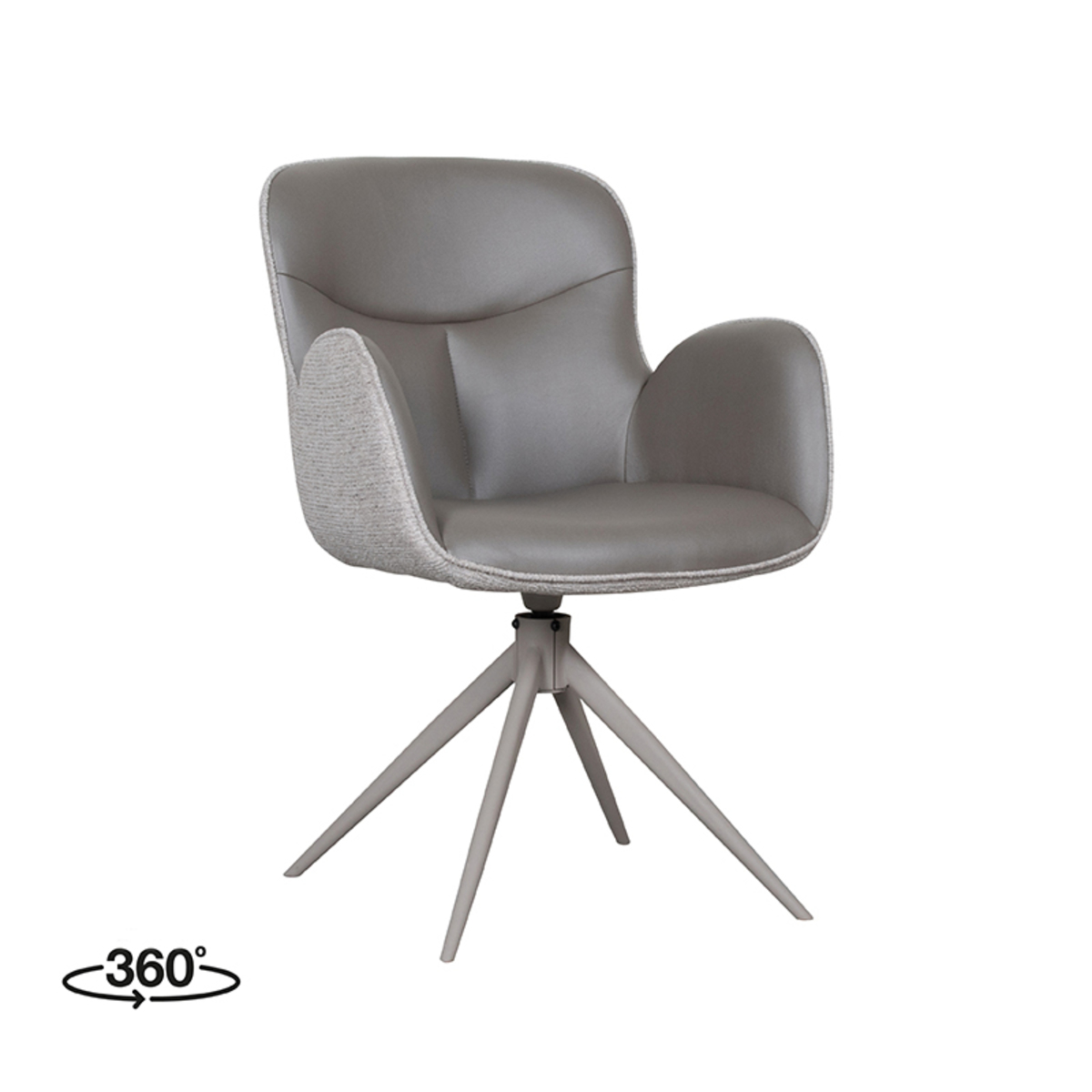 LABEL51 Eetkamerstoel Lasse - Forest - Microfiber - Taupe Frame