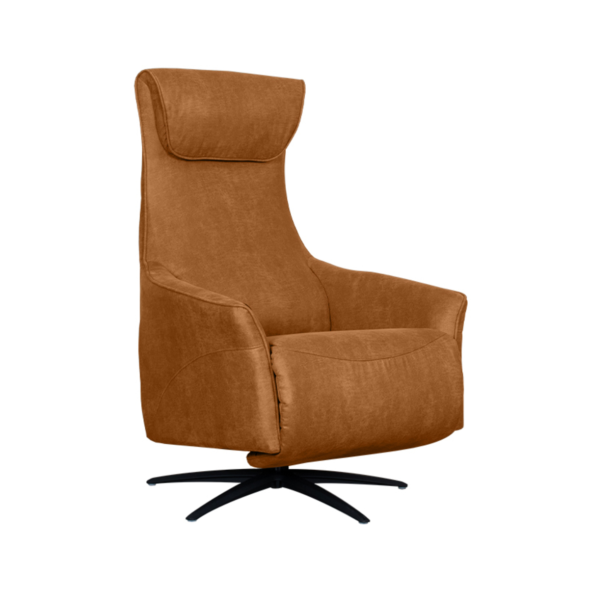 LABEL51 Fauteuil Lund - Cognac - Micro Suede - One Size