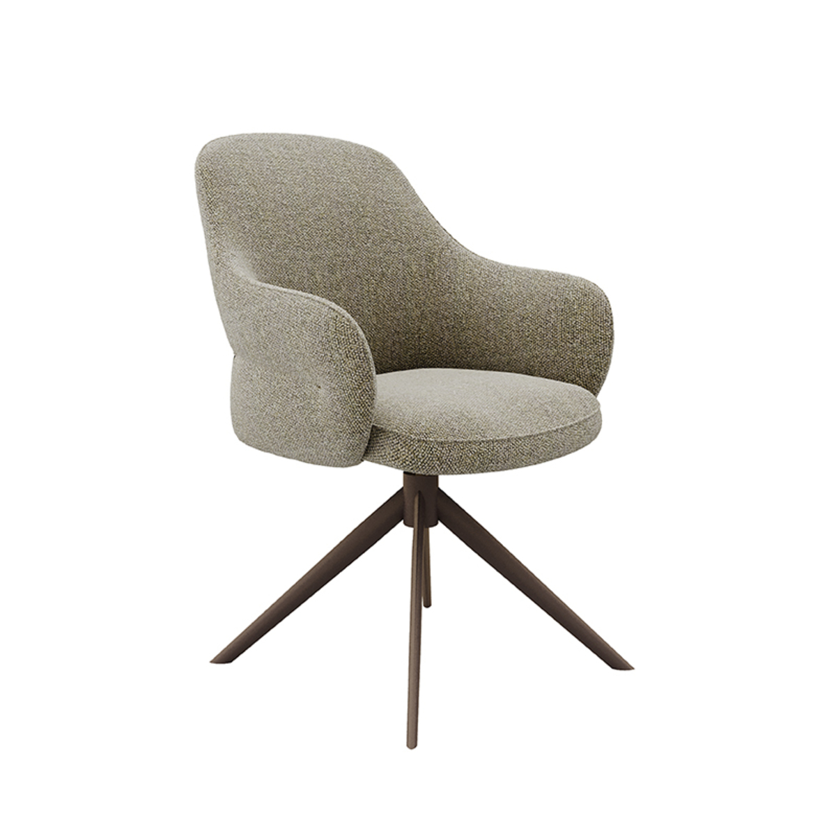LABEL51 Eetkamerstoel Bern - Truffel grijs - Boucle - Bronze Frame