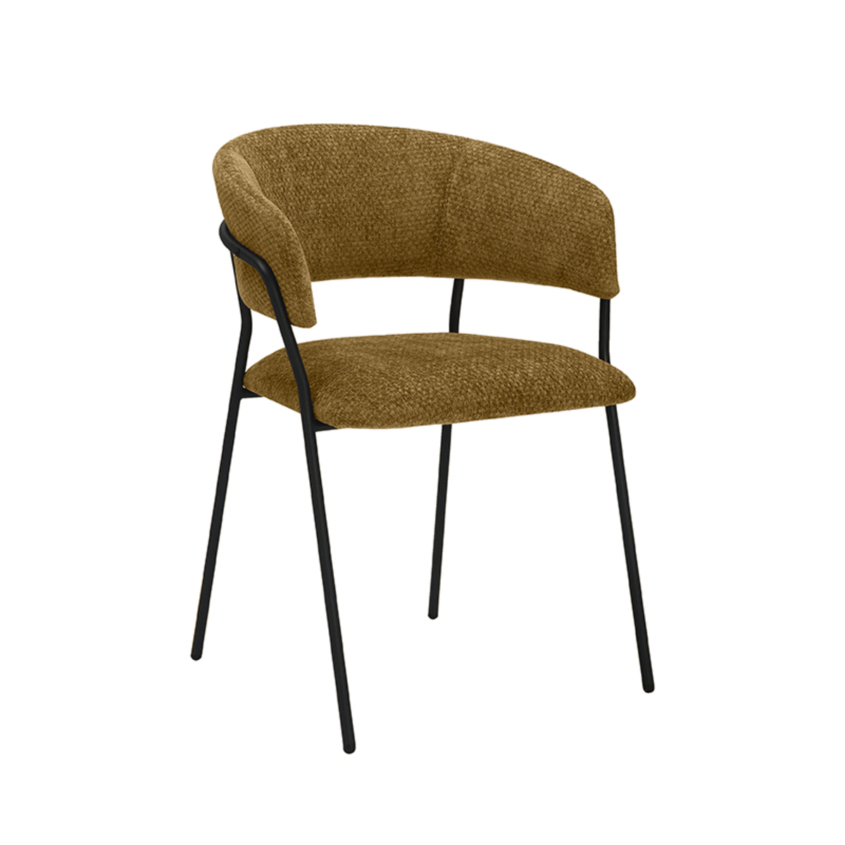 LABEL51 Eetkamerstoel Luuk - Mustard - Elite - Black Frame