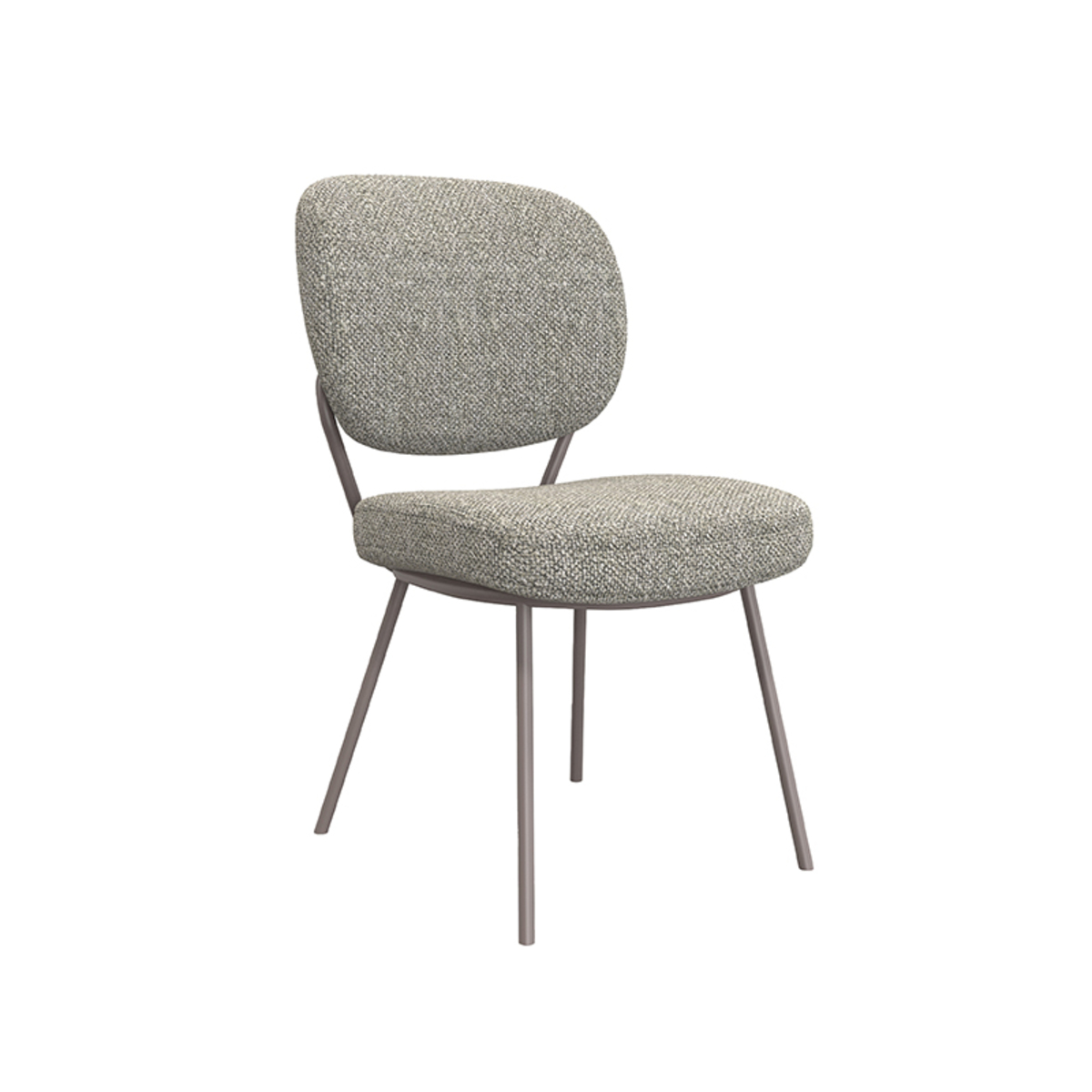 LABEL51 Eetkamerstoel Singapore - Truffel grijs - Boucle - Bronze Frame