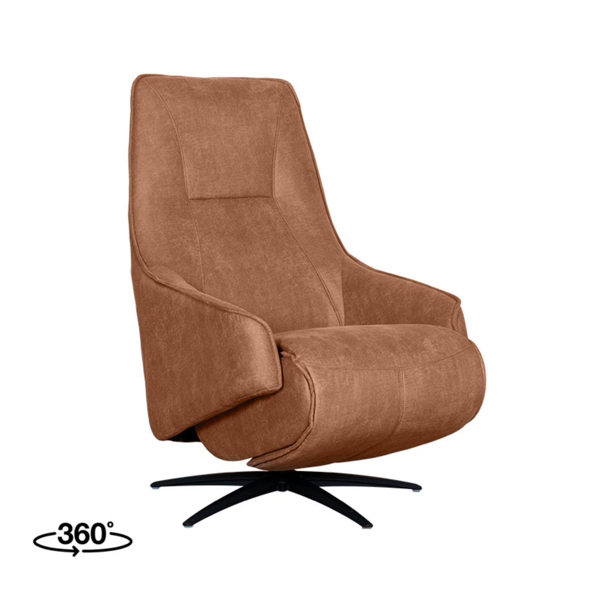 LABEL51 Fauteuil Odense - Cognac - Micro Suede - One Size