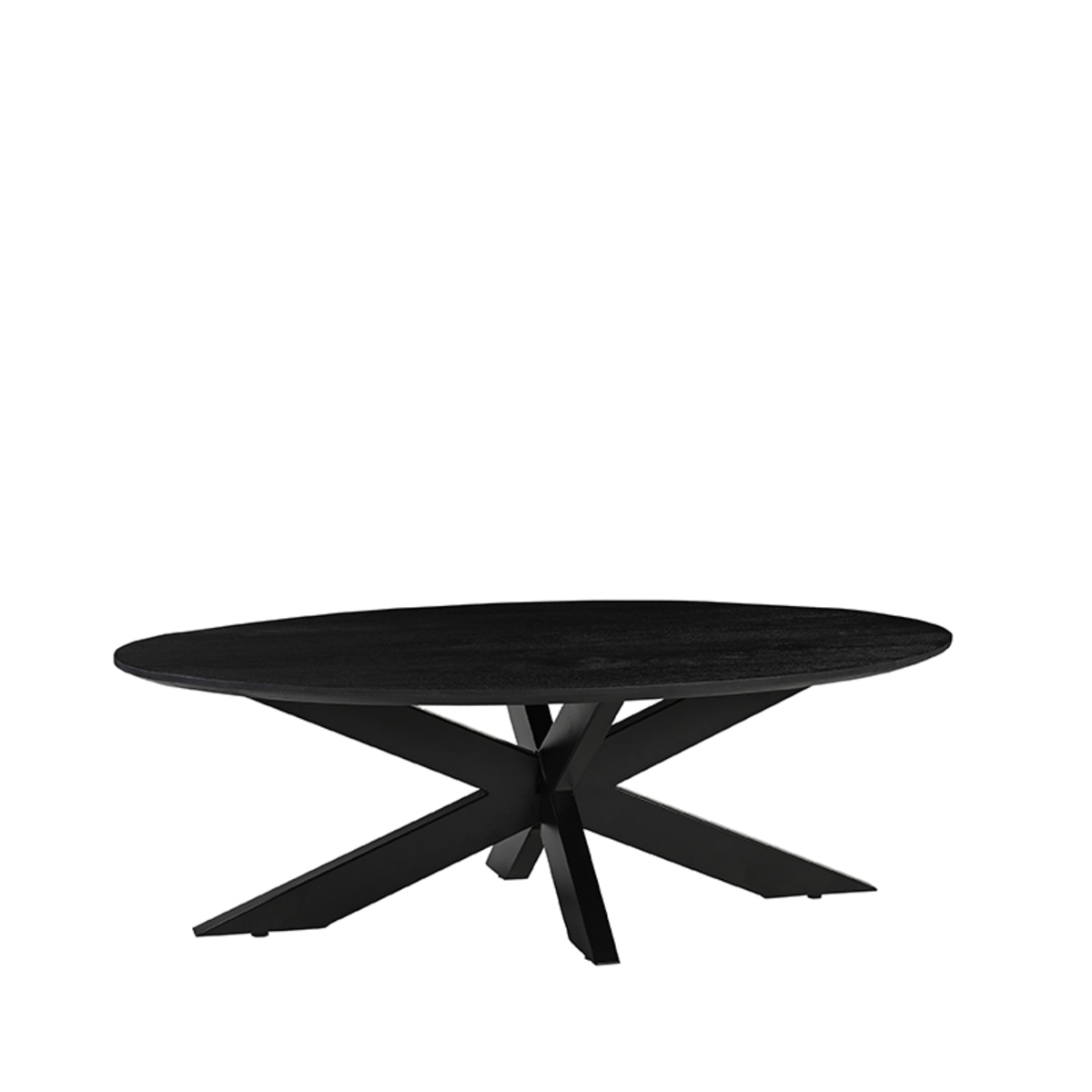 LABEL51 Salontafel James - Zwart - Mangohout - 130 cm - Rond