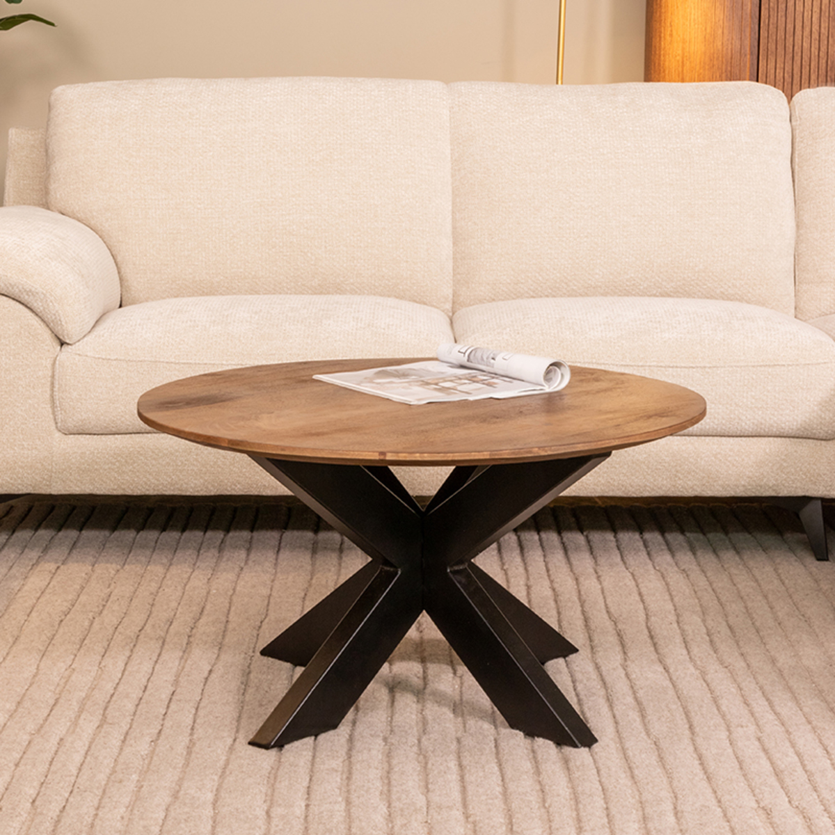 LABEL51 Salontafel Otis - Nature - Mangohout - 80 cm - Rond