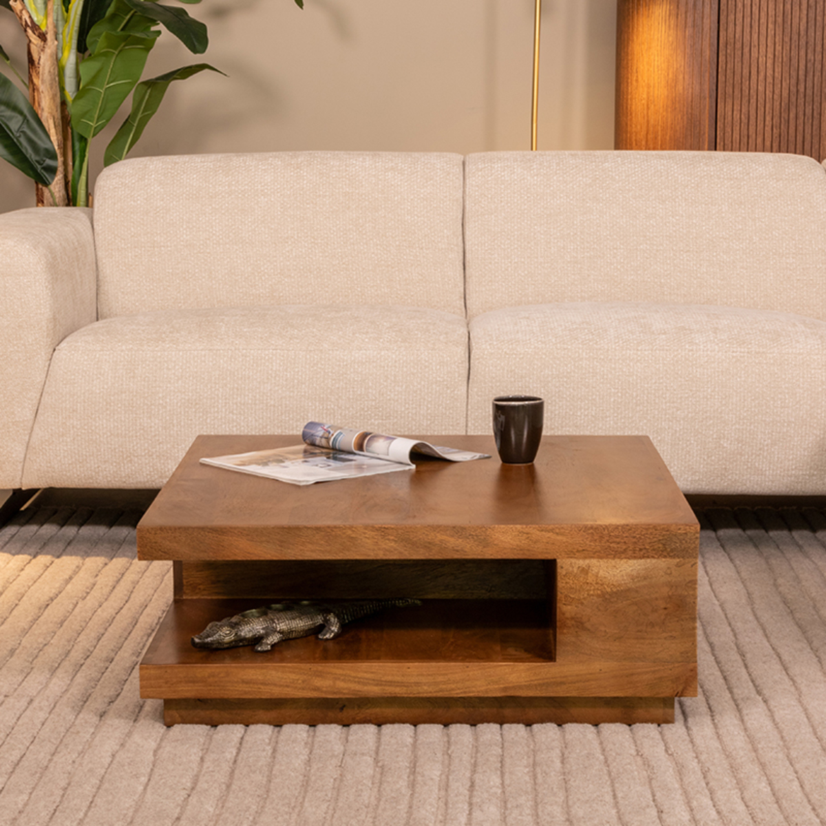 LABEL51 Salontafel Square - Nature - Mangohout - 80 cm