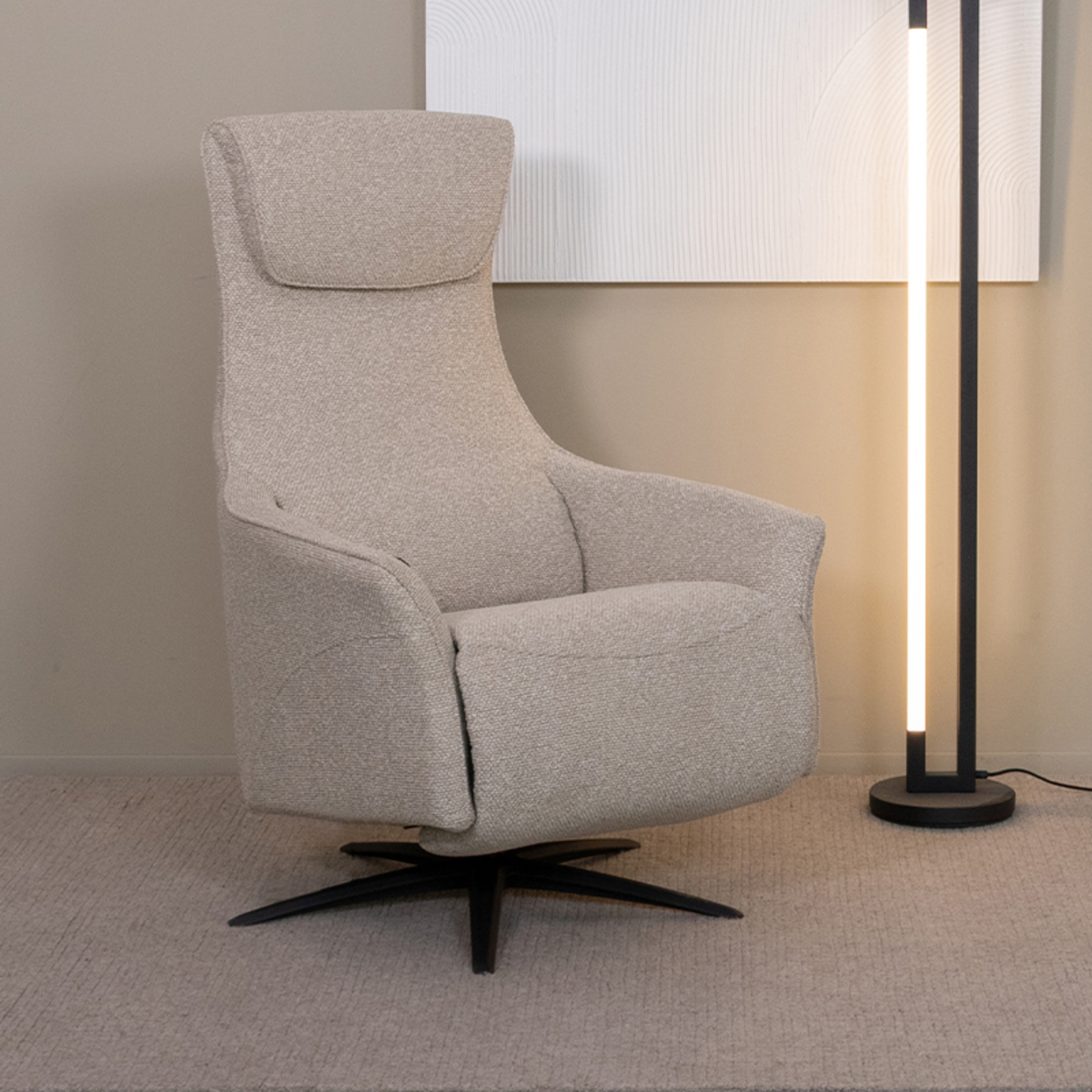 LABEL51 Fauteuil Lund - Naturel - Boucle - One Size