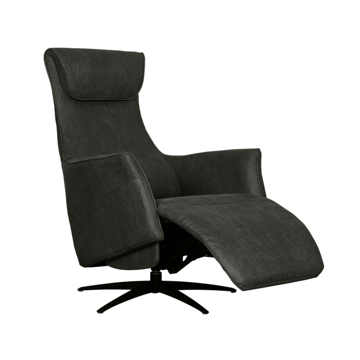 LABEL51 Fauteuil Lund - Antraciet - Micro Suede - One Size