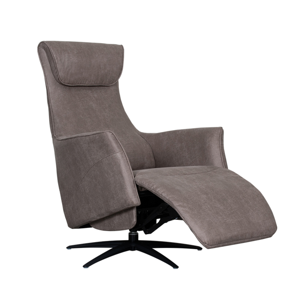LABEL51 Fauteuil Lund - Taupe - Micro Suede - One Size