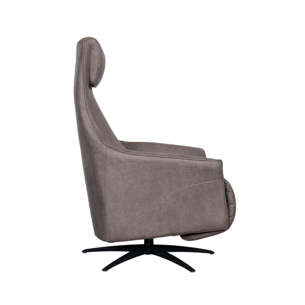 LABEL51 Fauteuil Lund - Taupe - Micro Suede - One Size