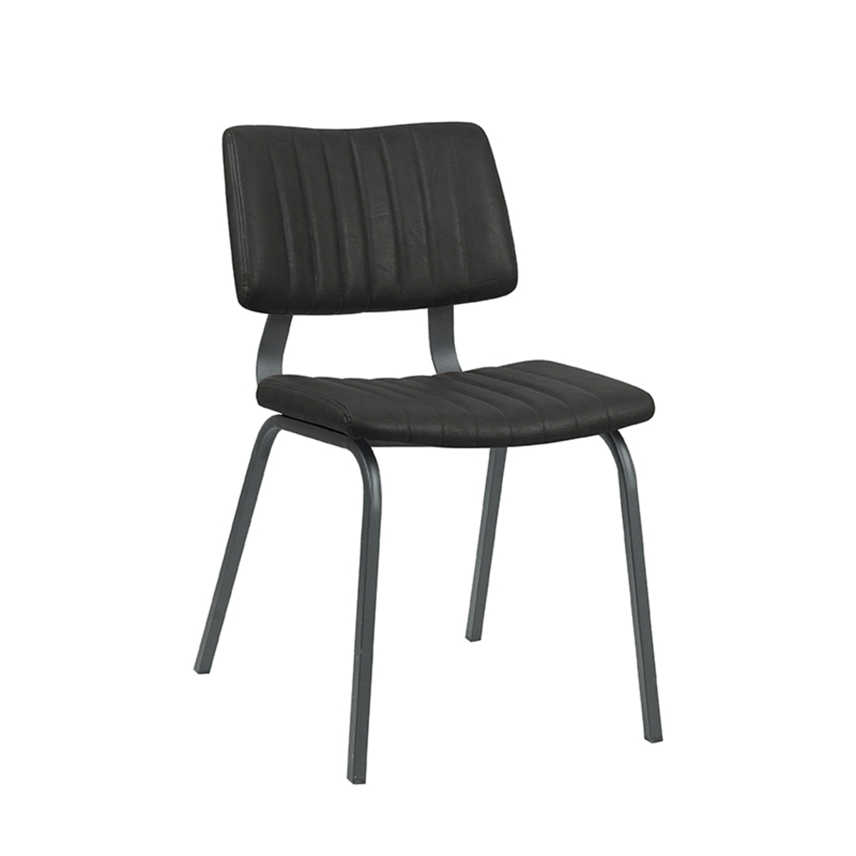 LABEL51 Eetkamerstoel Gusto - Zwart - PU-Leder - Black Frame