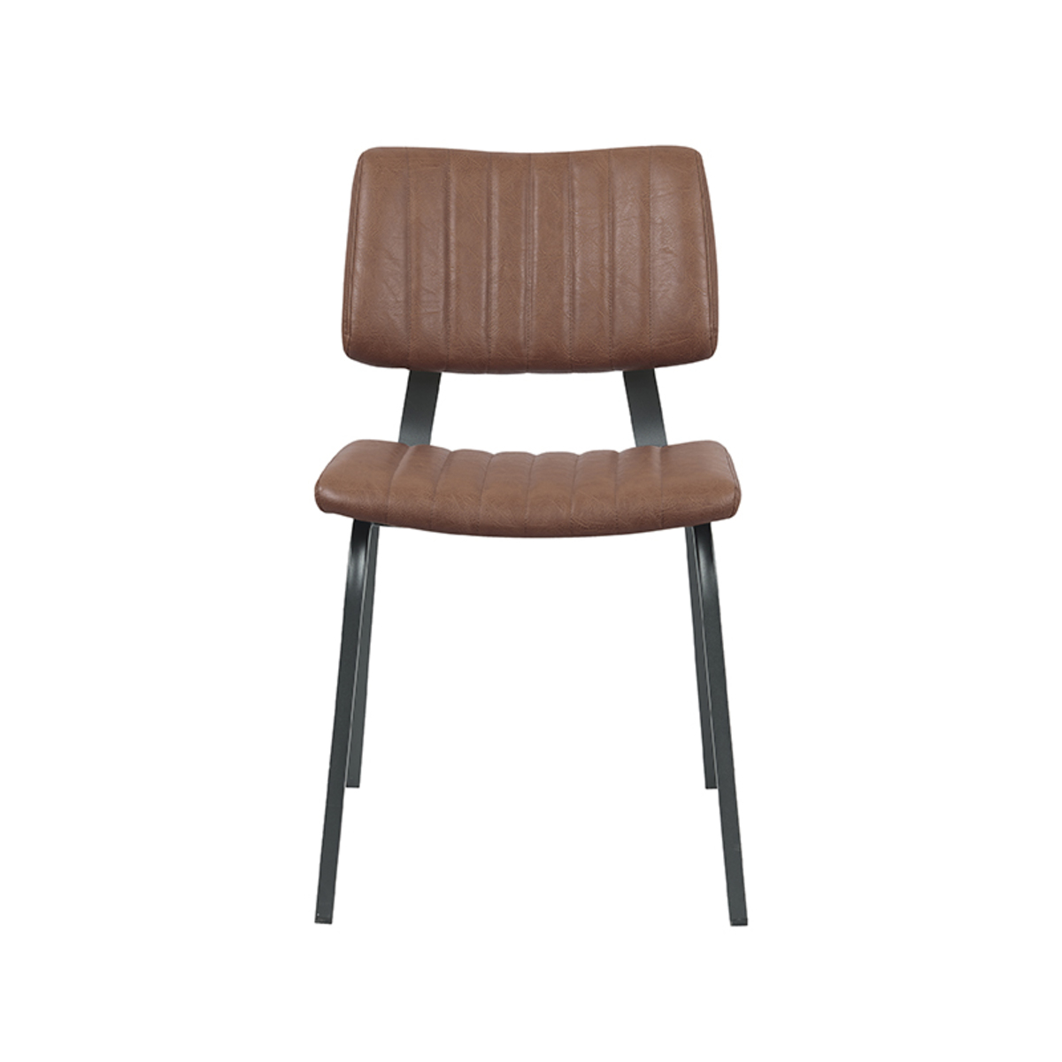 LABEL51 Eetkamerstoel Gusto - Bruin - PU-Leder - Black Frame
