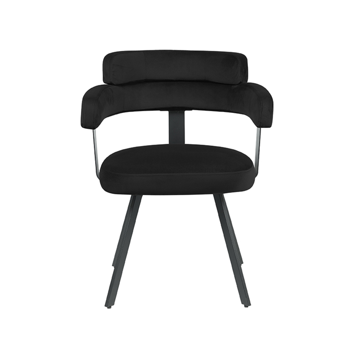 LABEL51 Eetkamerstoel Bardio - Zwart - Fluweel - Black Frame