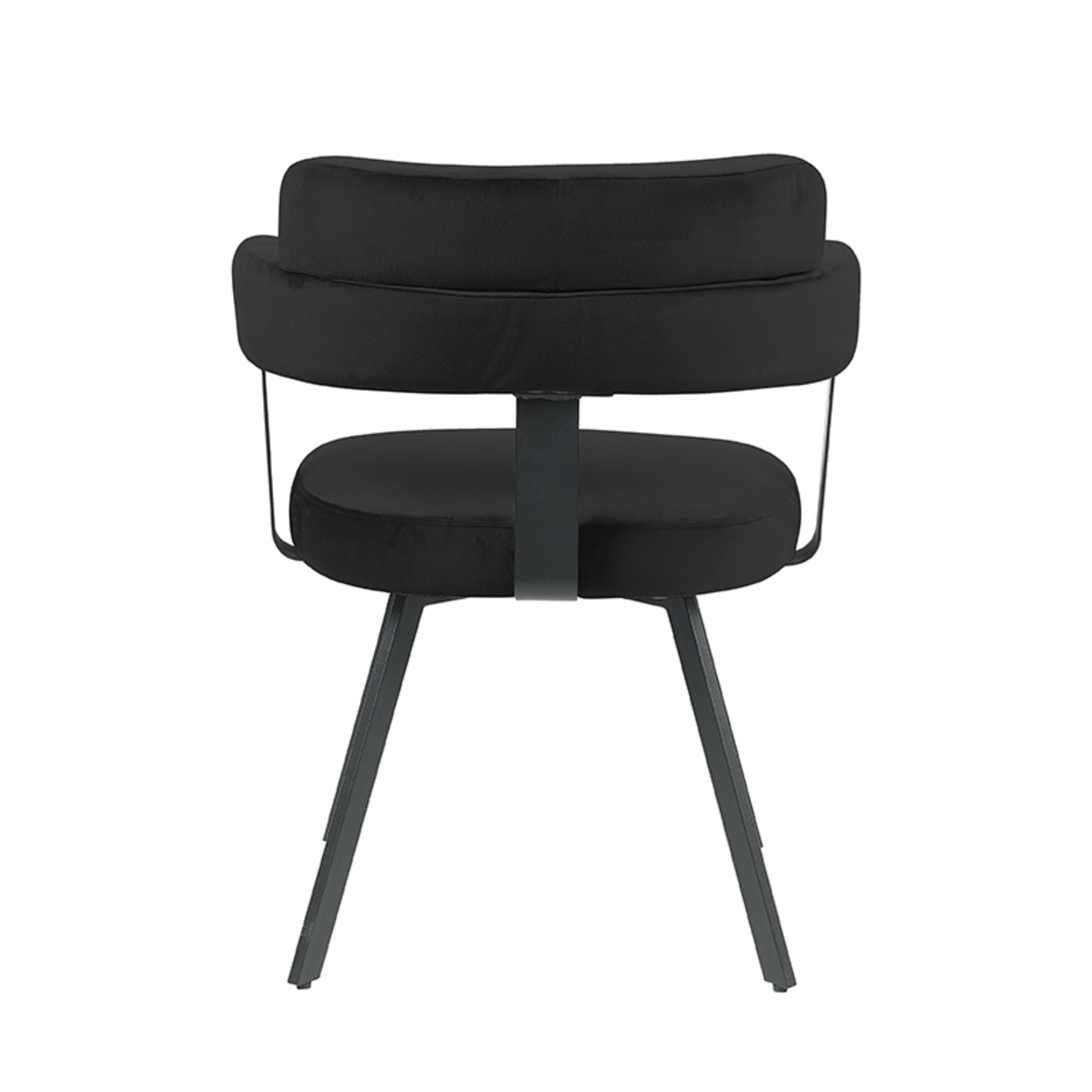LABEL51 Eetkamerstoel Bardio - Zwart - Fluweel - Black Frame