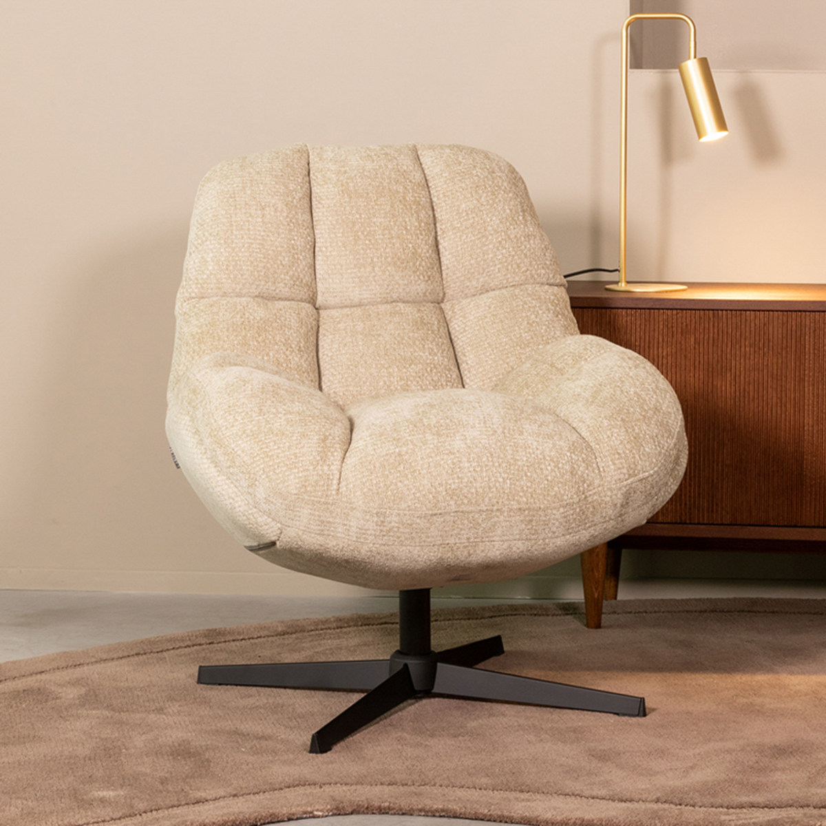 LABEL51 Fauteuil Huxley - Truffel grijs - Elite - One Size