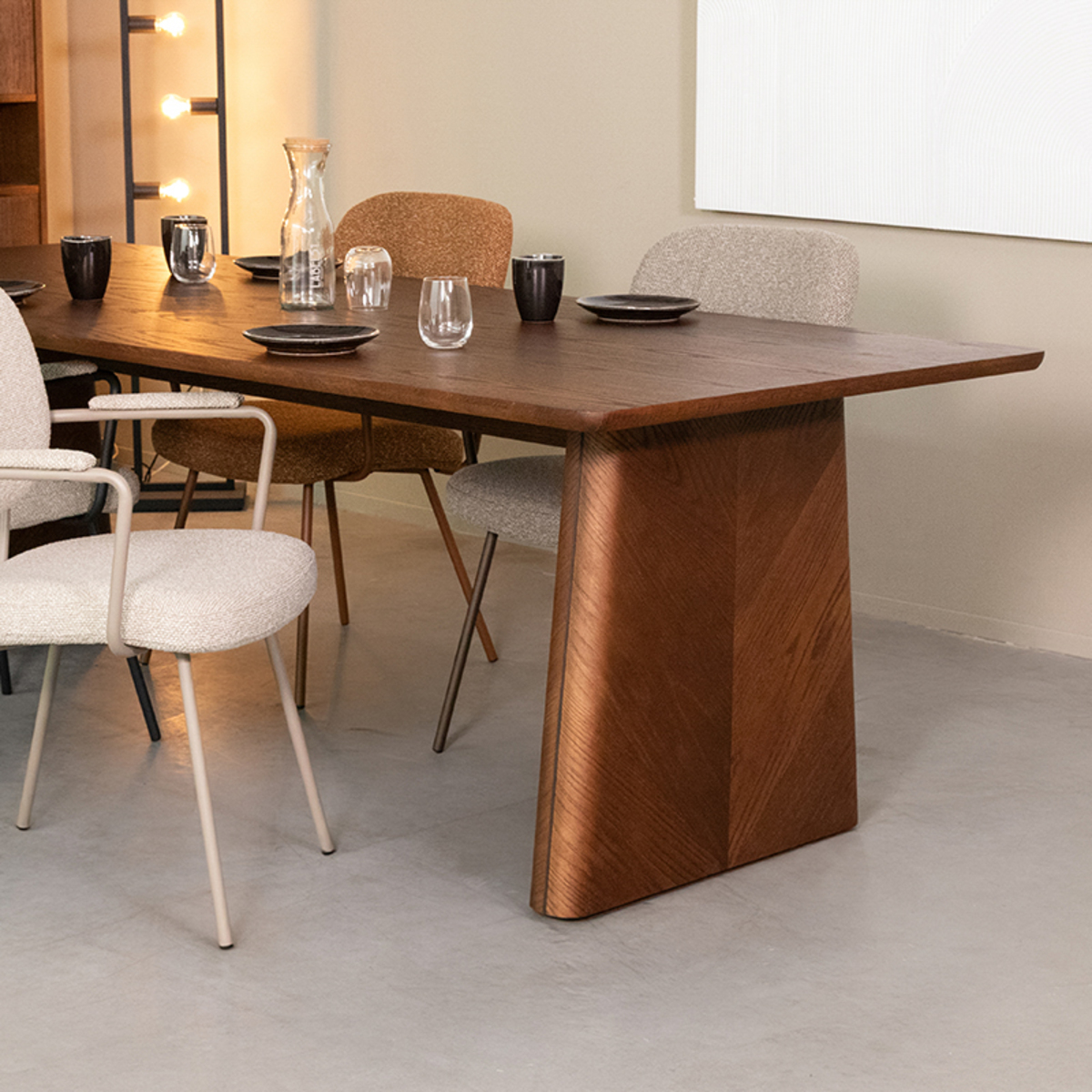 LABEL51 Eetkamertafel Jule - Walnoot - Eiken - 240x100 cm