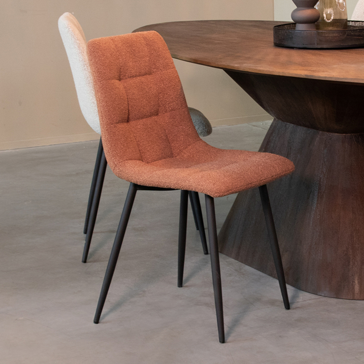 LABEL51 Eetkamerstoel Juul - Terra - Boucle - Black Frame