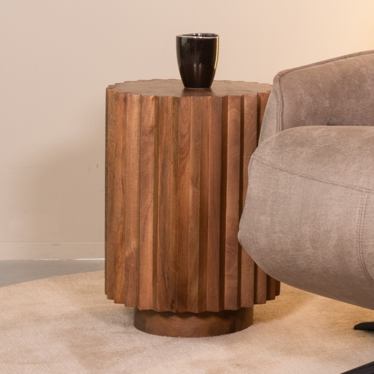 LABEL51 Bijzettafel Novan - Nature - Mangohout - 35 cm
