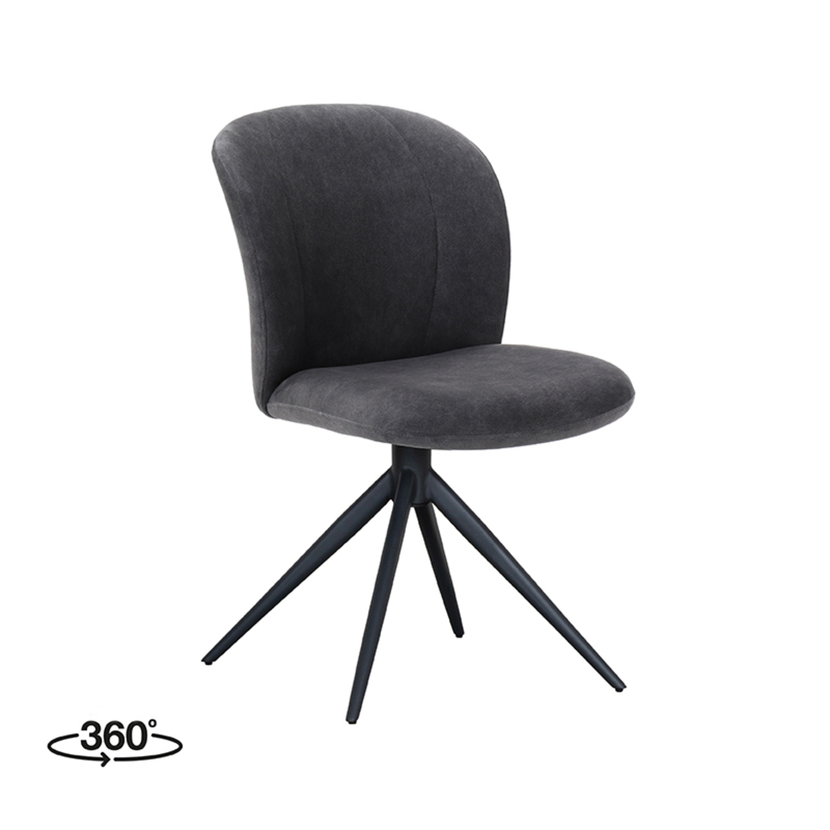 LABEL51 Eetkamerstoel Kimo - Antraciet - Cosmo - Black Frame