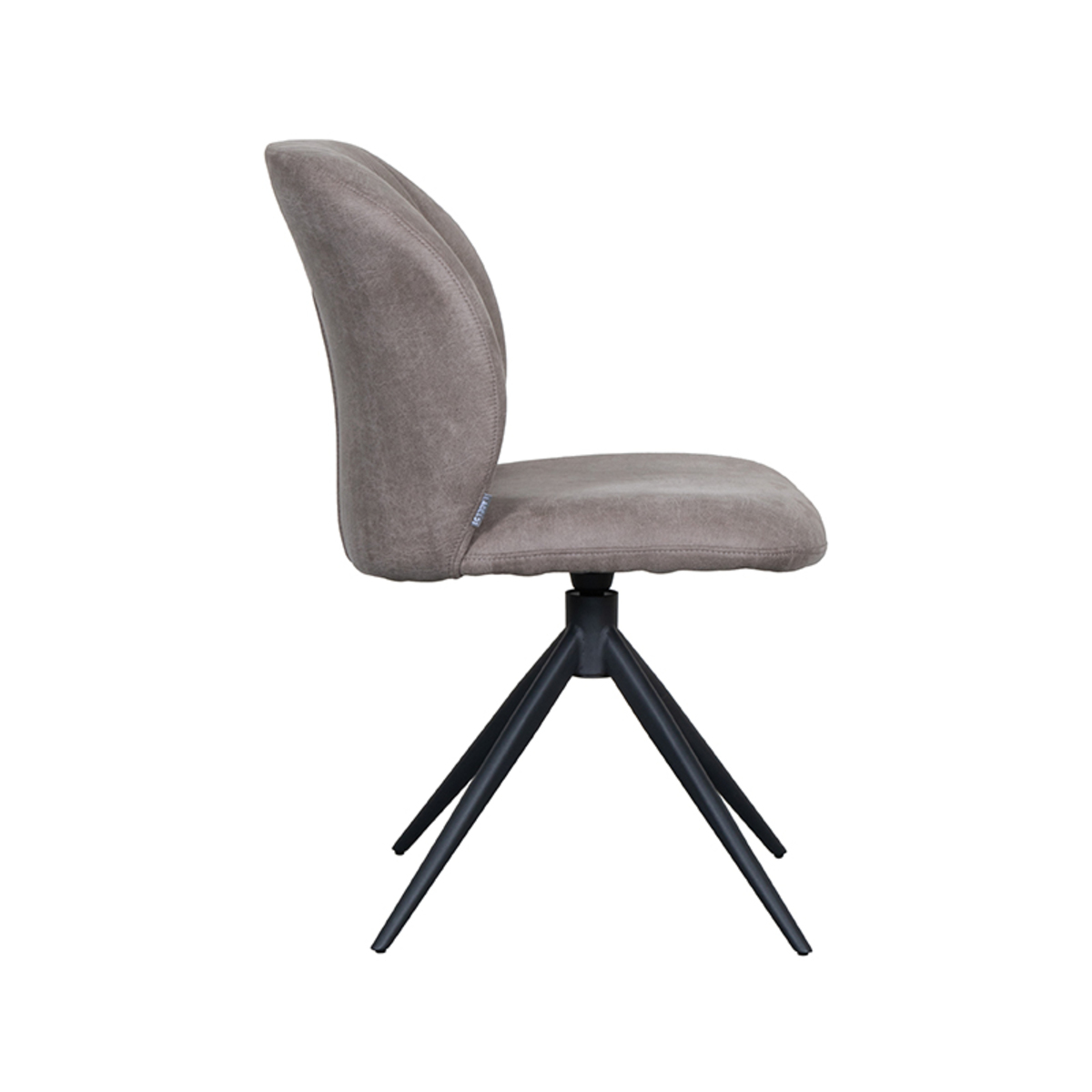 LABEL51 Eetkamerstoel Kimo - Taupe - Micro Suede - Black Frame