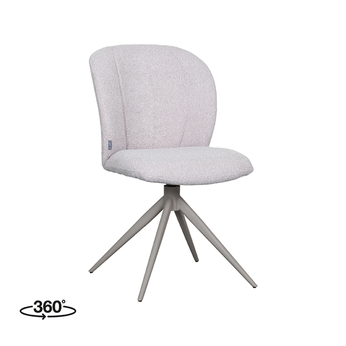 LABEL51 Eetkamerstoel Kimo - Naturel - Boucle - Taupe Frame