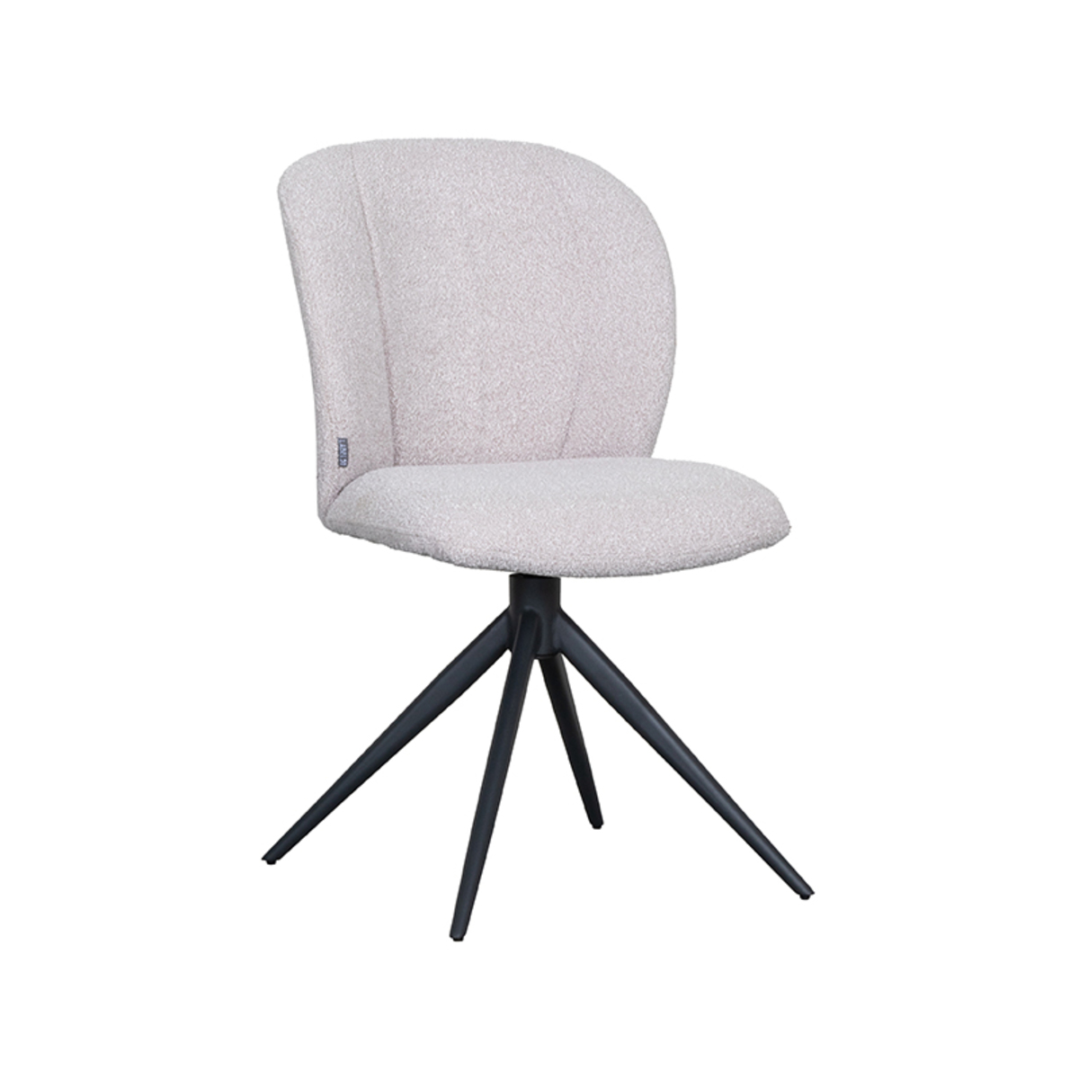 LABEL51 Eetkamerstoel Kimo - Naturel - Boucle - Black Frame