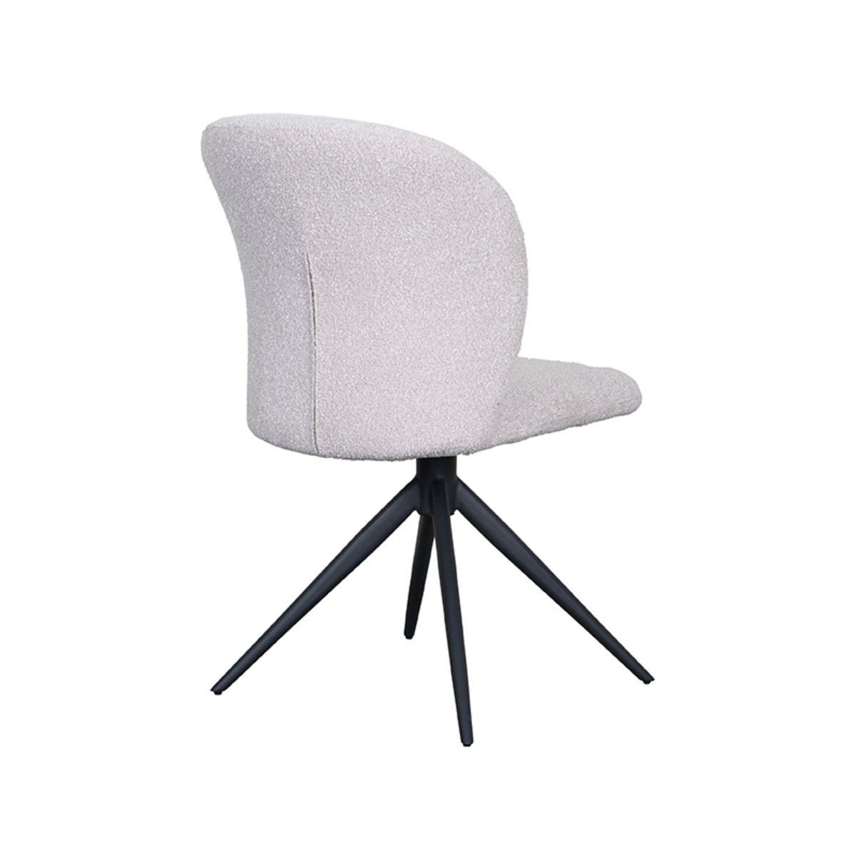 LABEL51 Eetkamerstoel Kimo - Naturel - Boucle - Black Frame