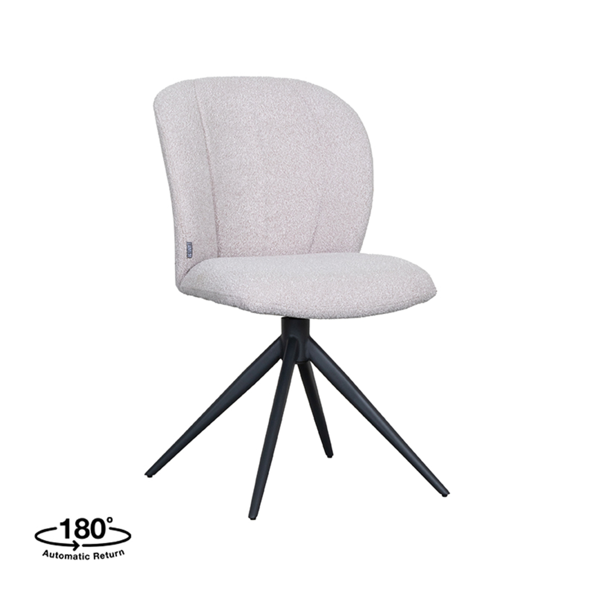 LABEL51 Eetkamerstoel Kimo - Naturel - Boucle - Black Frame