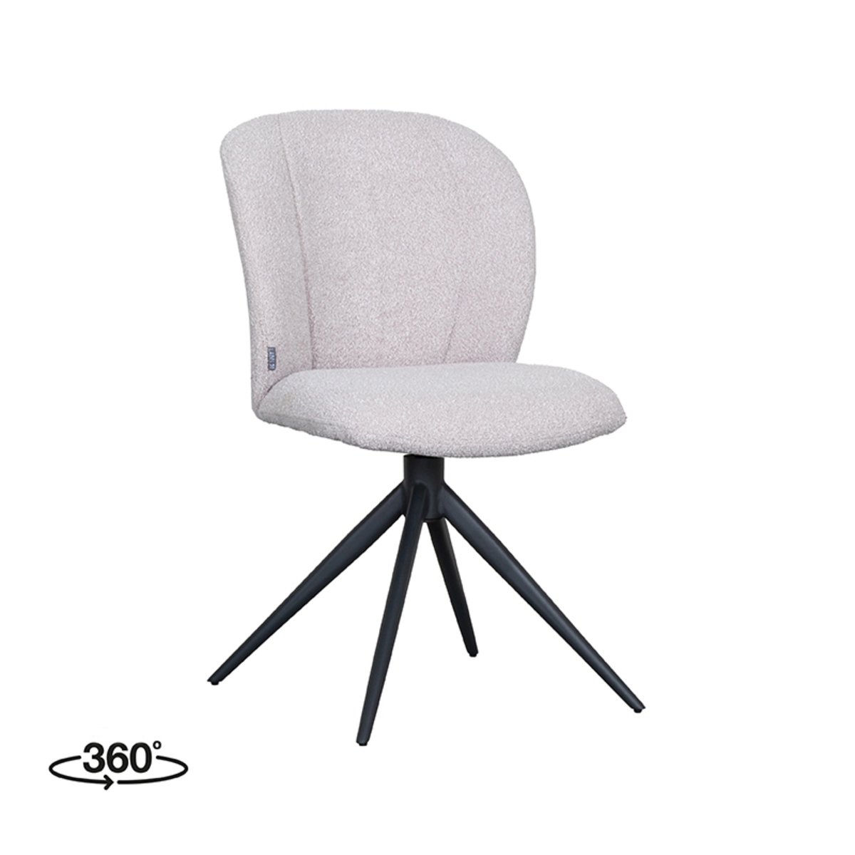 LABEL51 Eetkamerstoel Kimo - Naturel - Boucle - Black Frame
