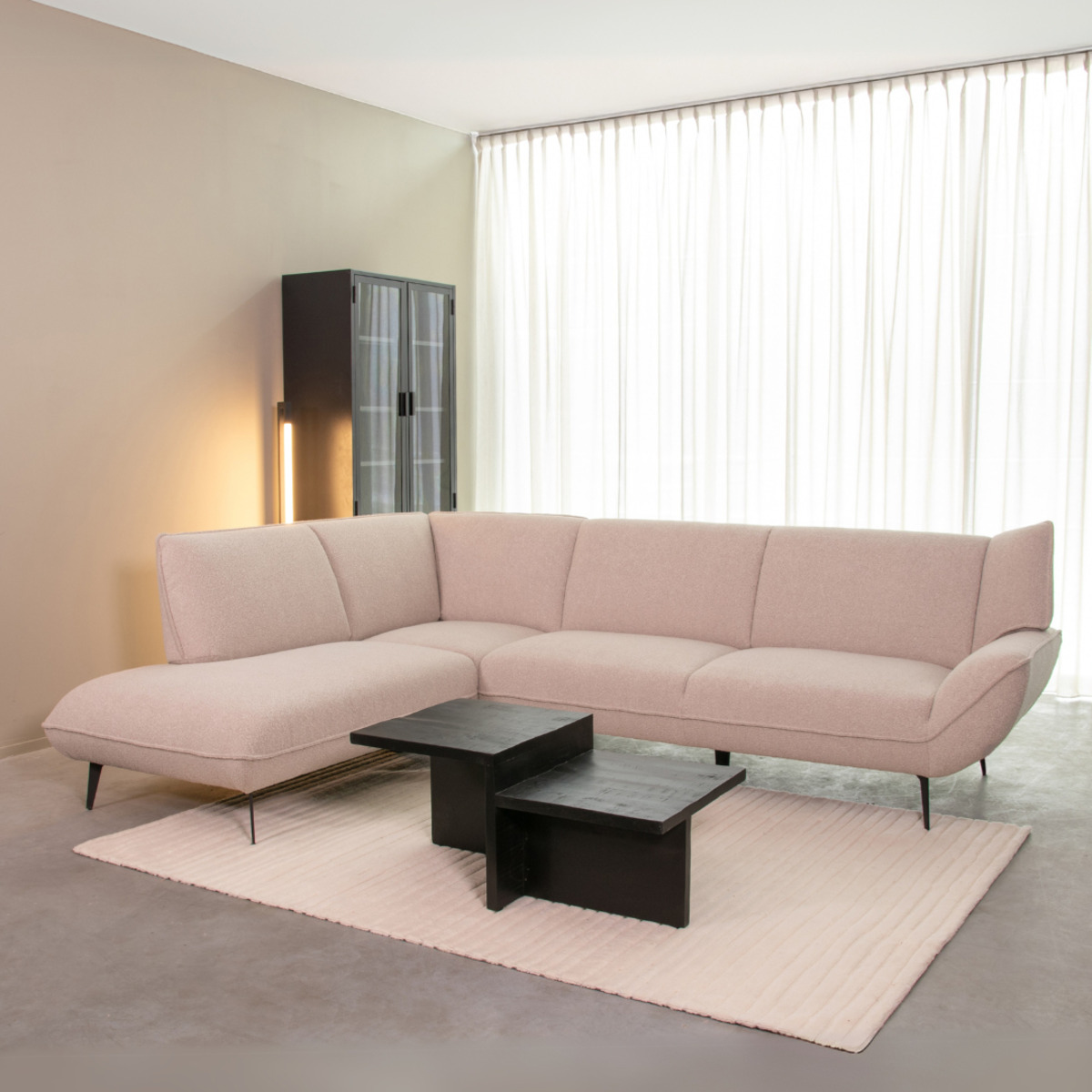 LABEL51 Hoekbank Pesaro - Naturel - Boucle - Links