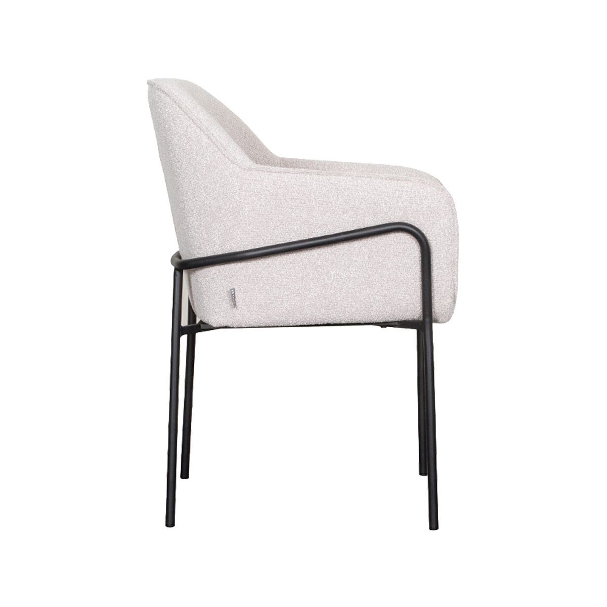 LABEL51 Eetkamerstoel Dexter - Naturel - Boucle - Black Frame