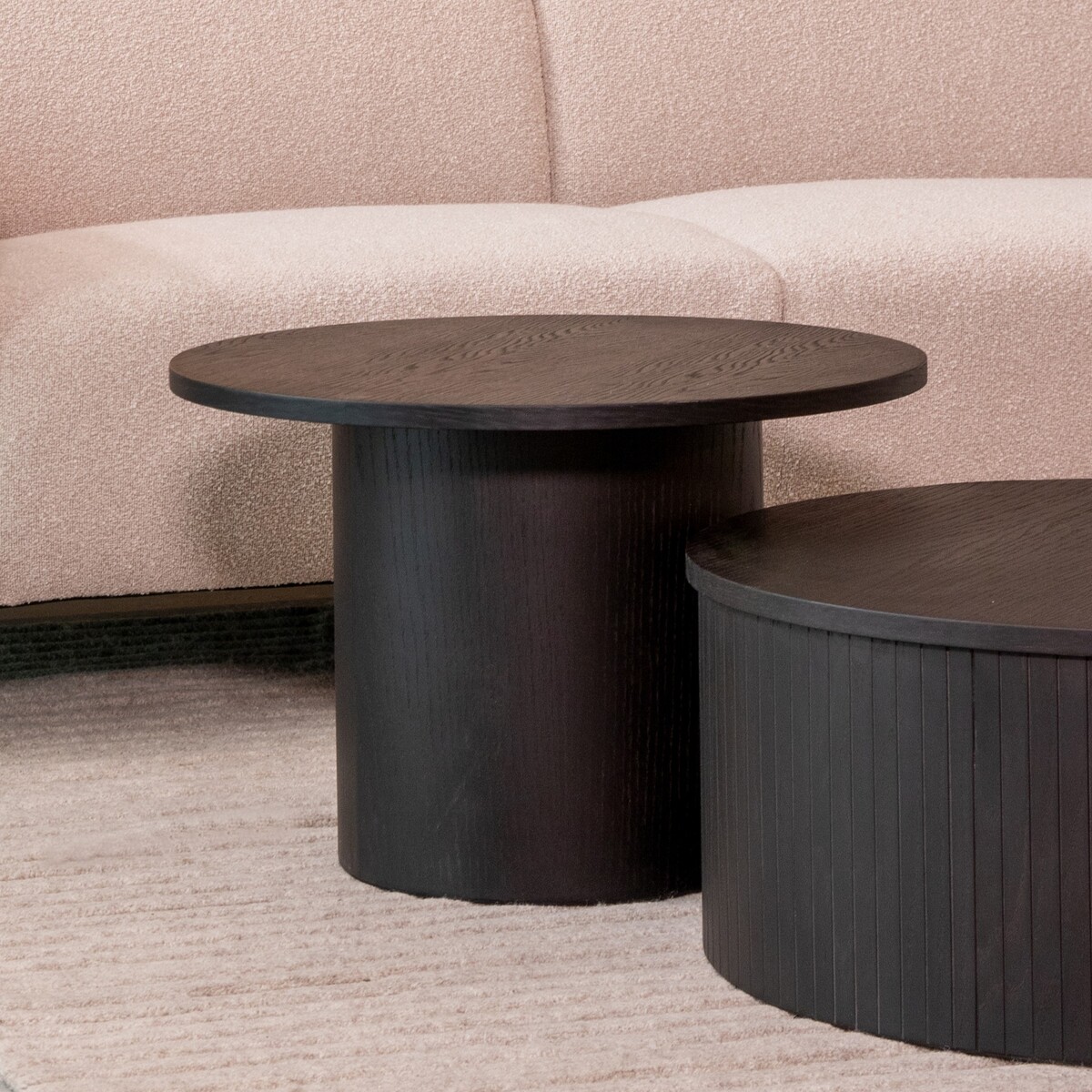 LABEL51 Salontafel Oliva - Zwart - Eiken - 60 cm