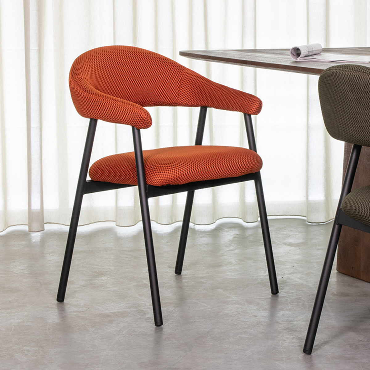 LABEL51 Eetkamerstoel Amaze - Rust - Breathe - Black Frame