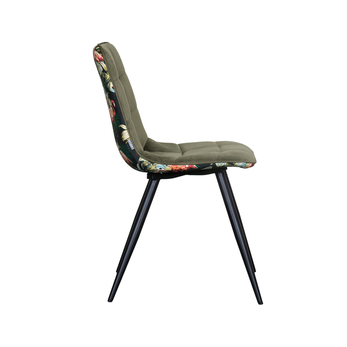 LABEL51 Eetkamerstoel Bistro - Multicolor - Fluweel - Black Frame