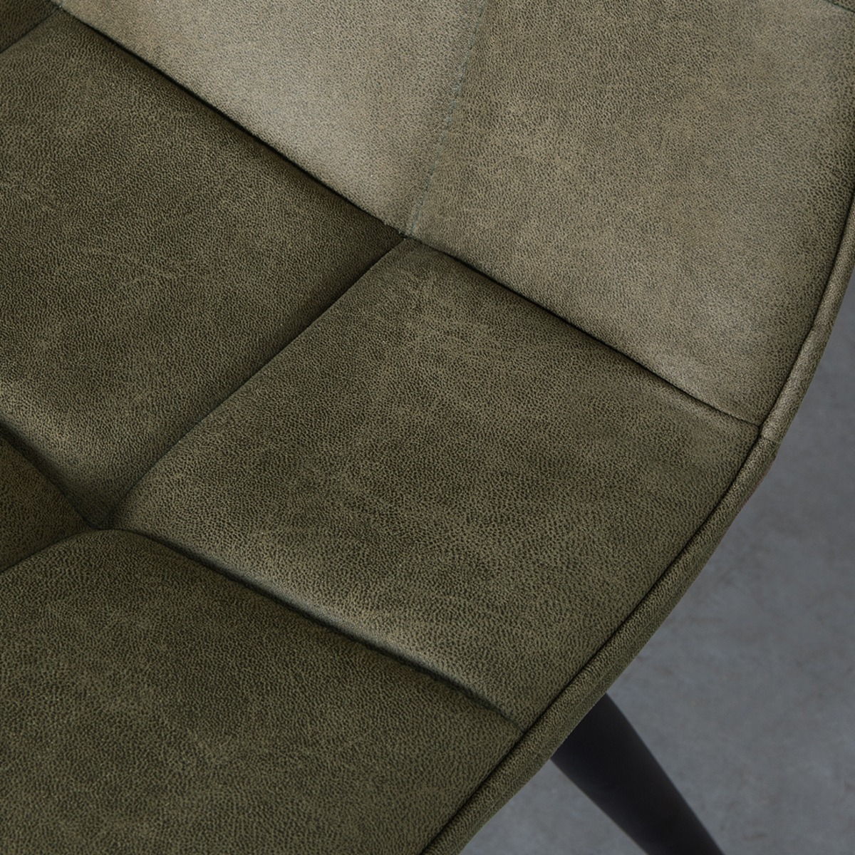 LABEL51 Eetkamerstoel Bistro - Moss - Micro Suede - Black Frame