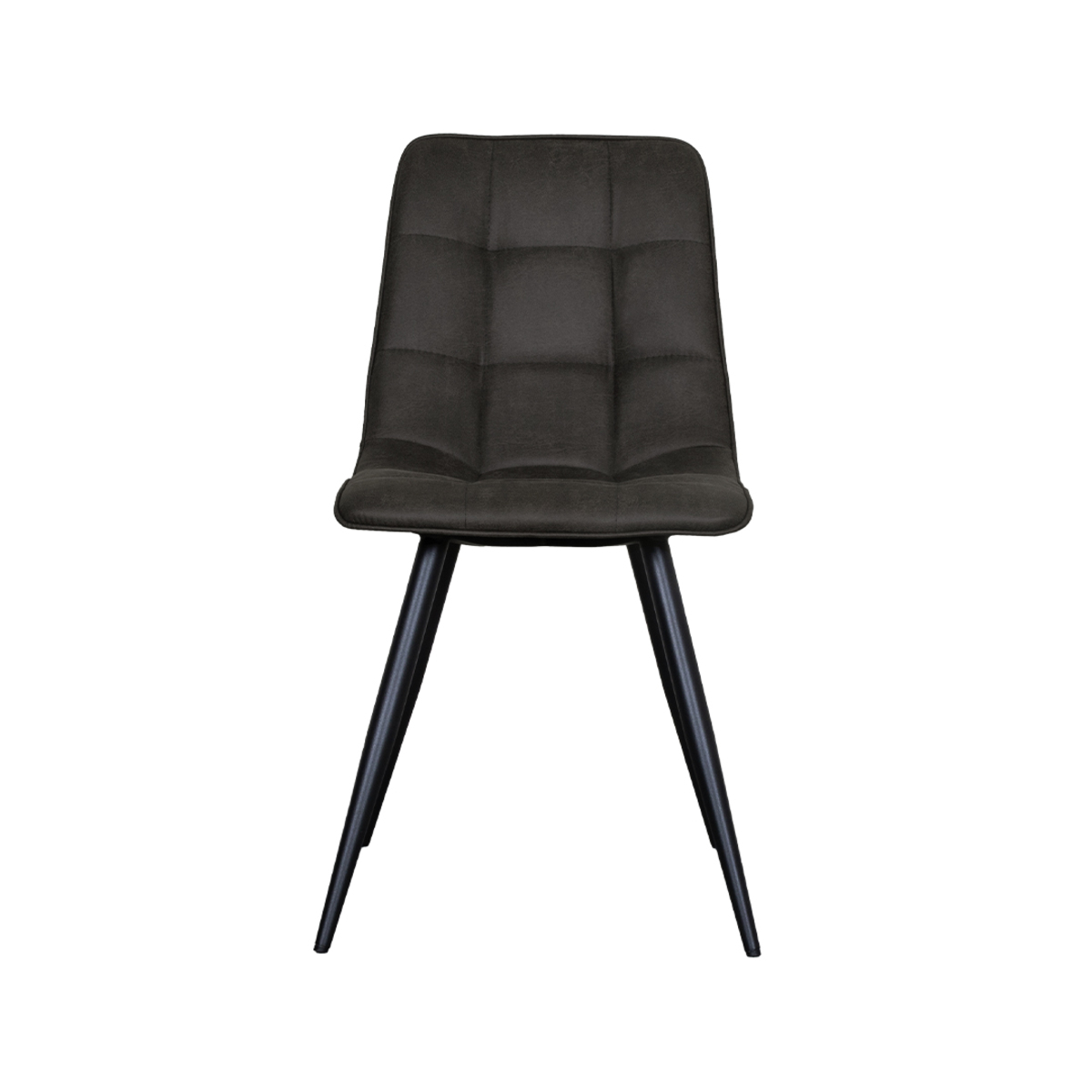 LABEL51 Eetkamerstoel Bistro - Antraciet - Micro Suede - Black Frame