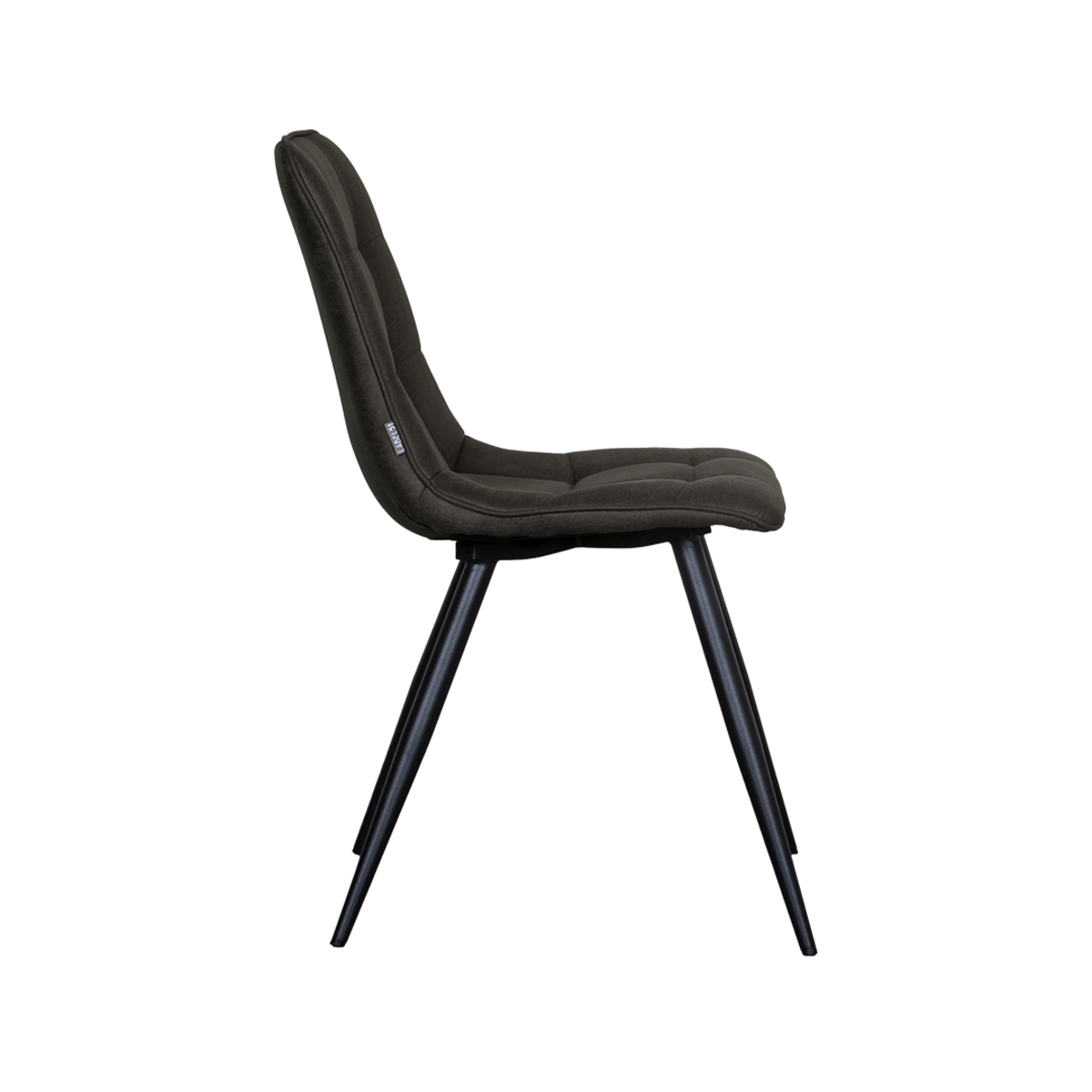LABEL51 Eetkamerstoel Bistro - Antraciet - Micro Suede - Black Frame