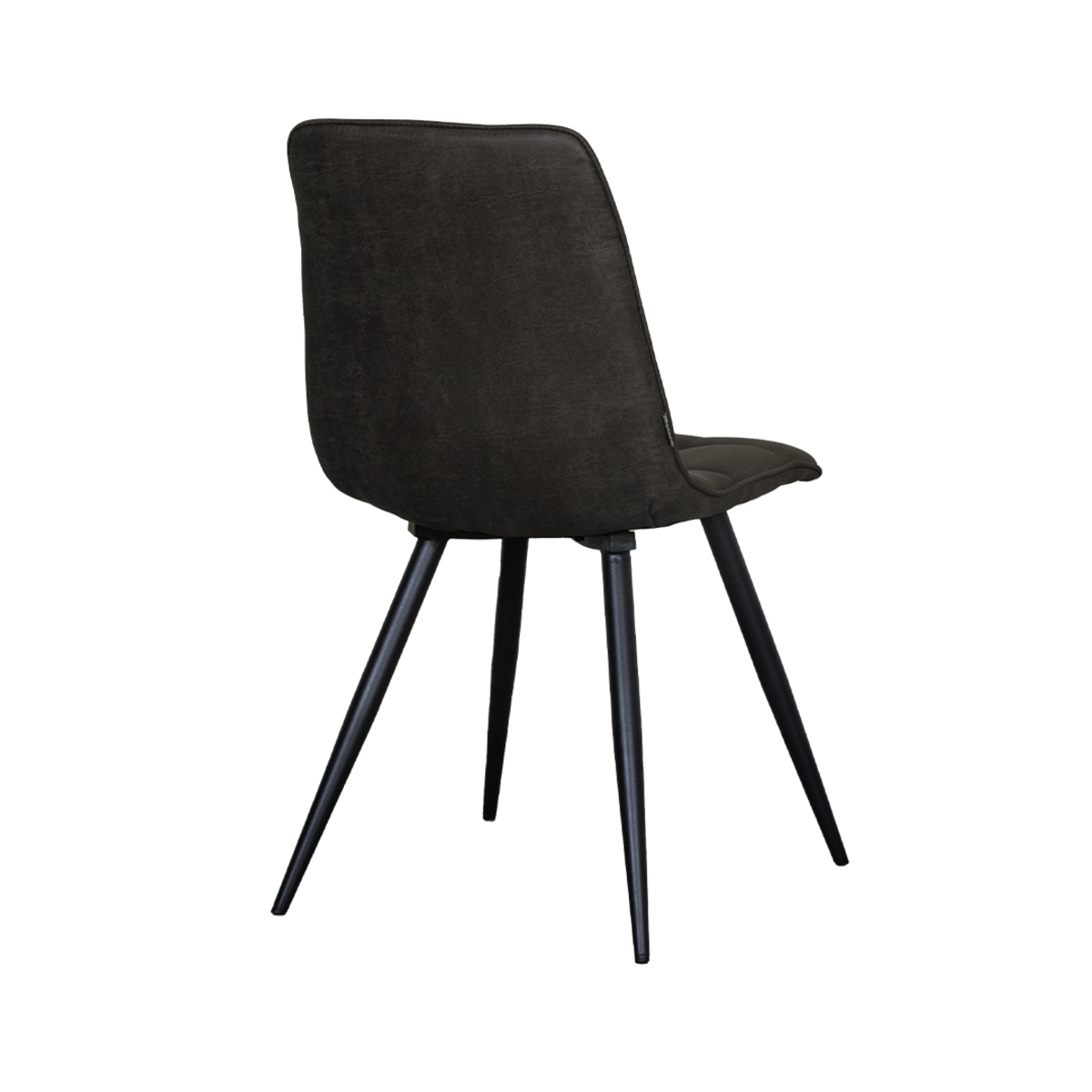 LABEL51 Eetkamerstoel Bistro - Antraciet - Micro Suede - Black Frame